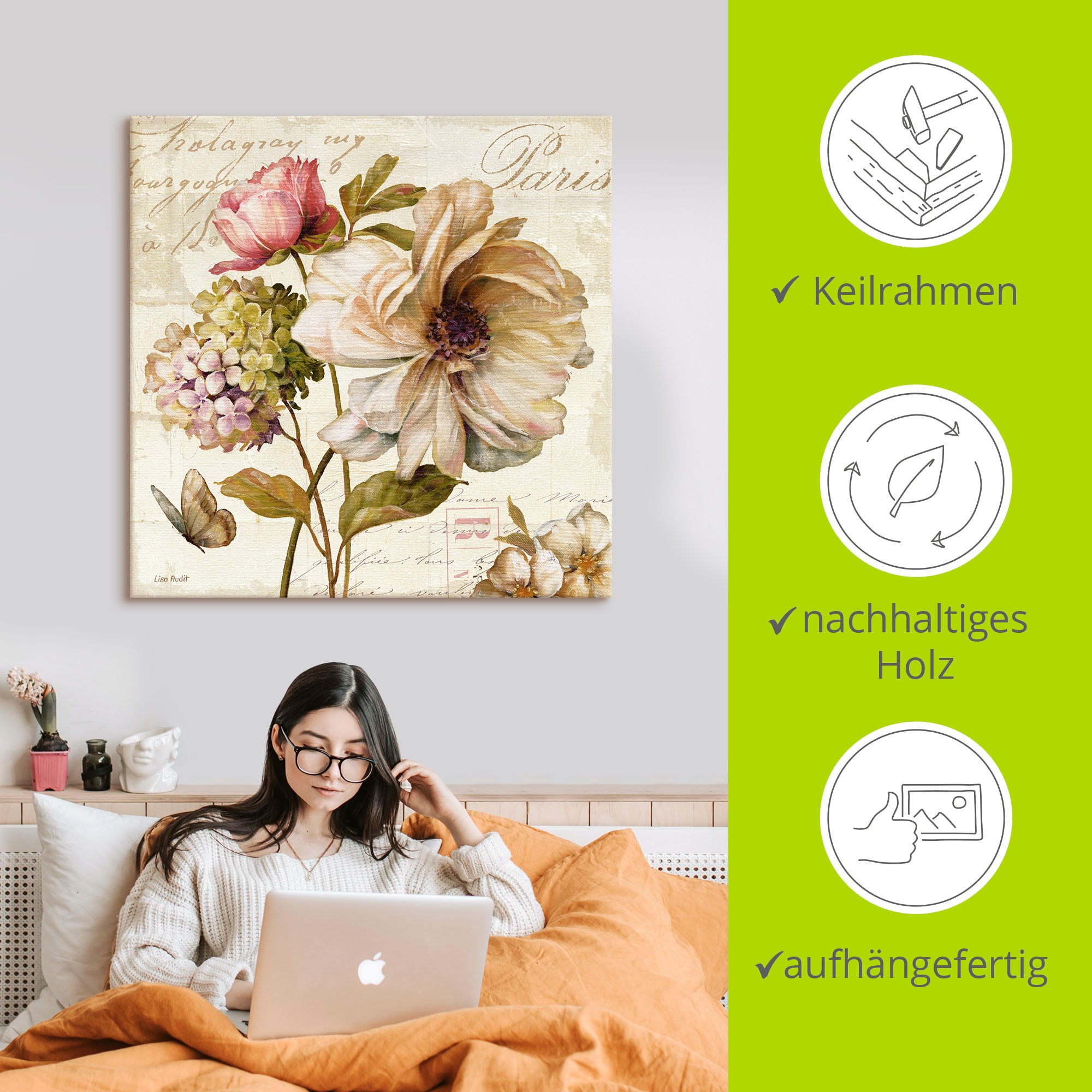 Artland Leinwandbild »Blumen II« Blumen 1 Stk. tlg. als Leinwandbild, Poster, Wandaufkleber in verschied. Größen