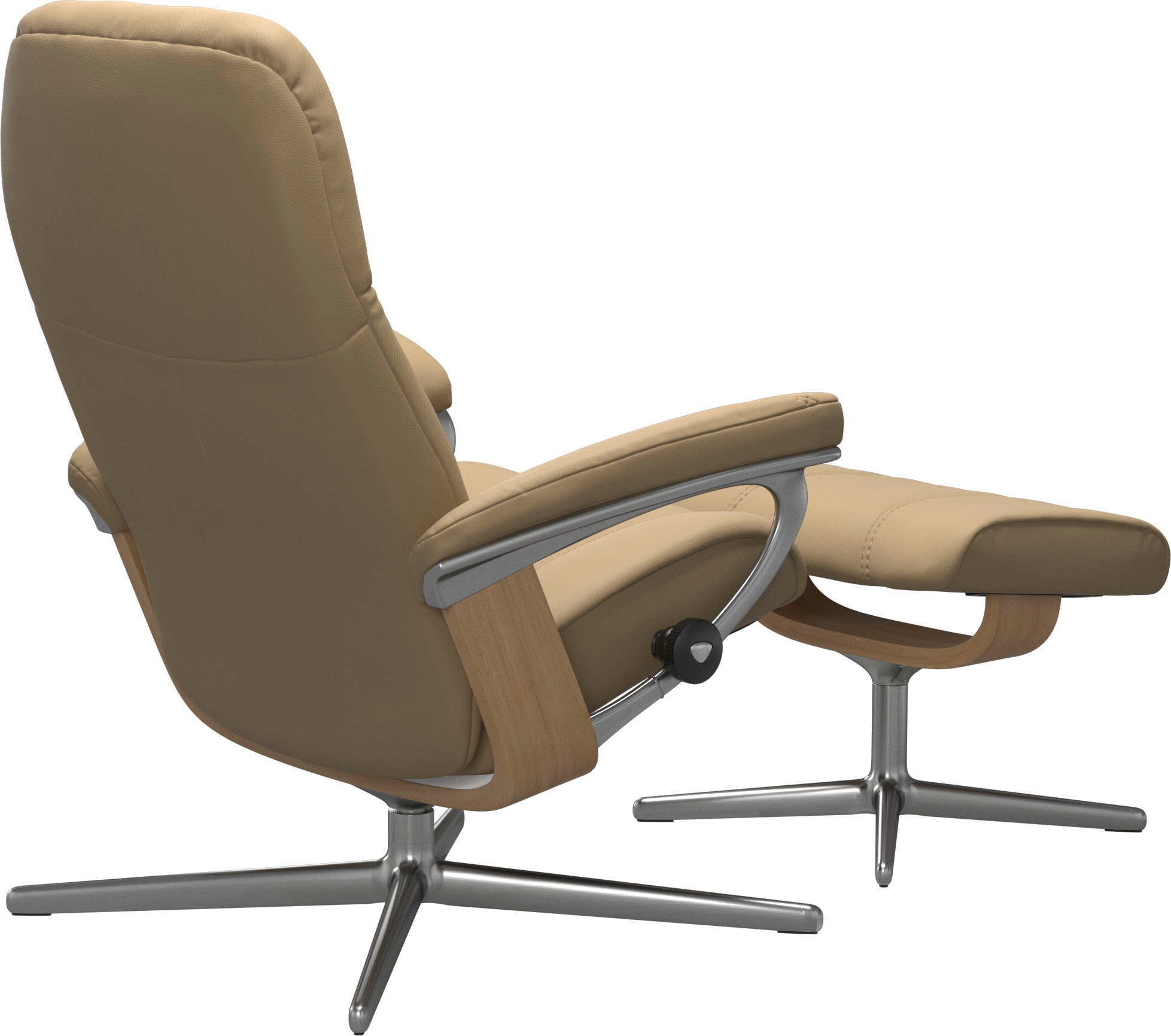 Stressless® Relaxsessel »Consul«, (Set, Relaxsessel mit Hocker), mit Hocker, mit Cross Base, Größe S, M & L, Holzakzent Eiche