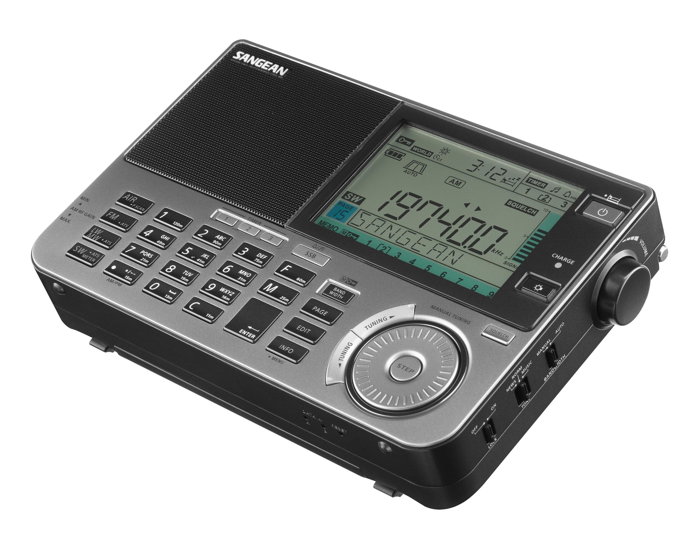 Sangean Weltempfänger »ATS-909 X2«, (FM-Tuner mit RDS-AM-Tuner), Große LC-Anzeige, Lautsprecher