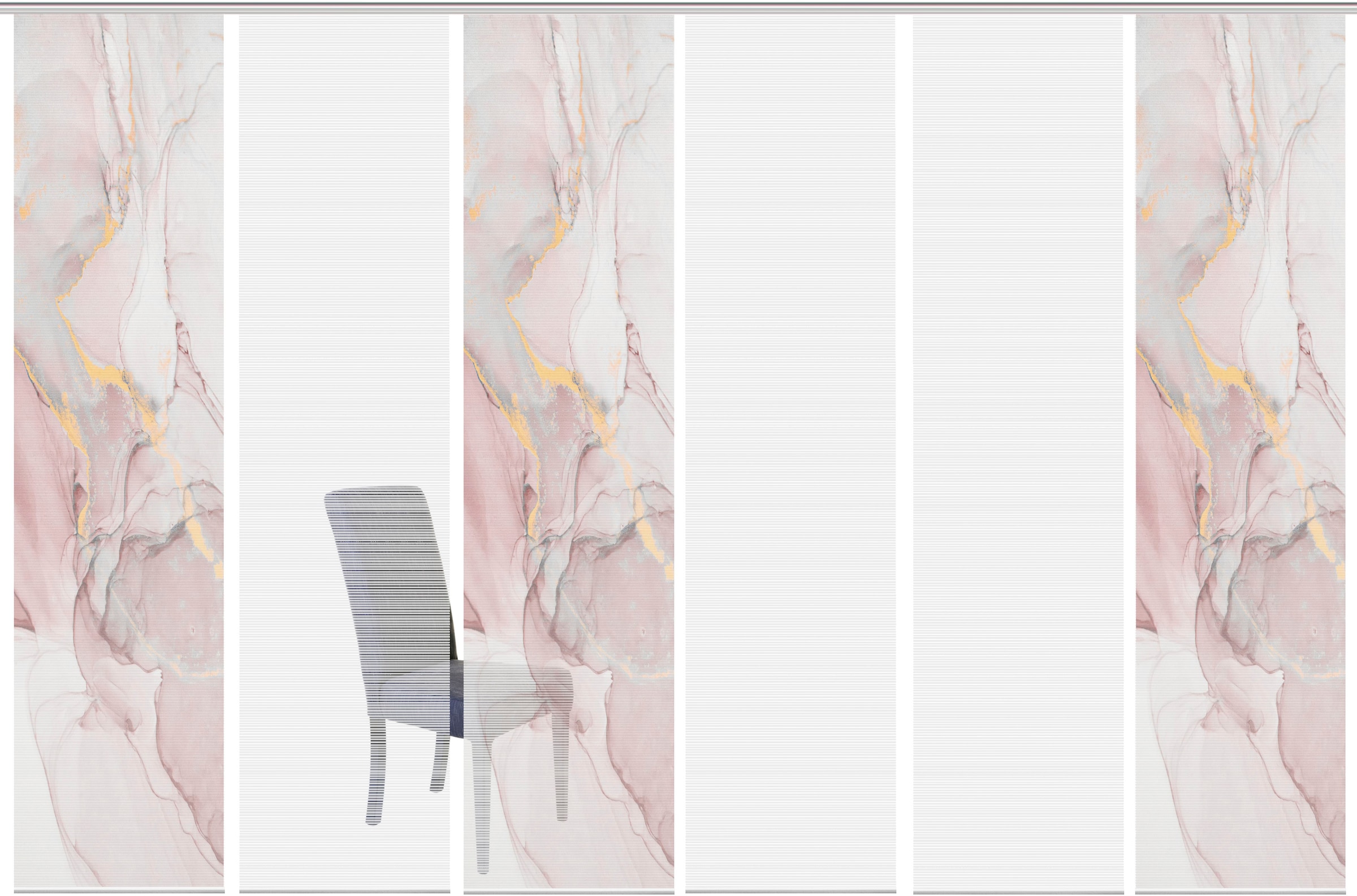 Vision S Schiebegardine »MARMOSA 6er SET« Paneelwagen 6 Stk. tlg. Bambus-Optik, Digital bedruckt