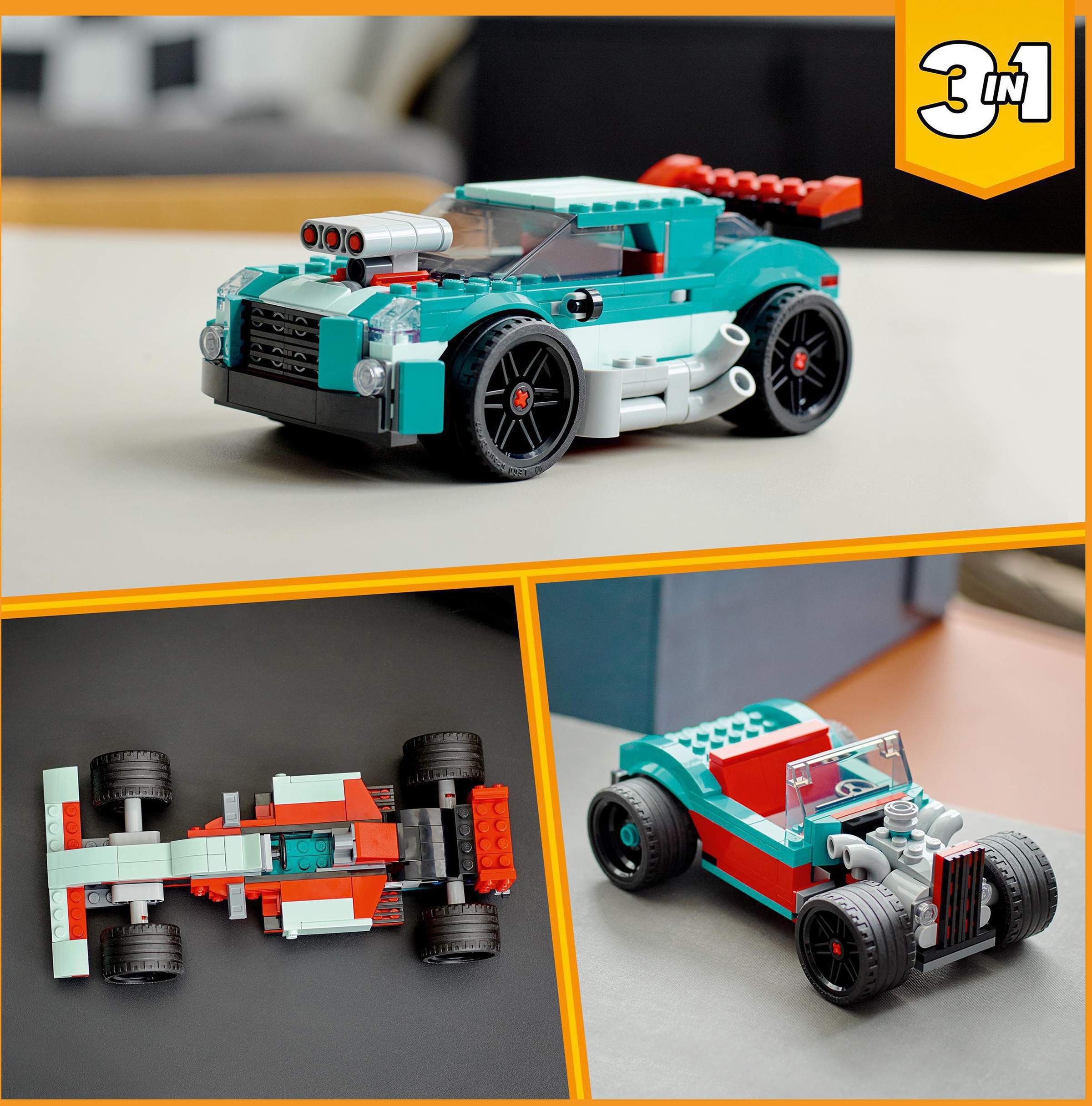 LEGO® Konstruktionsspielsteine »Straßenflitzer (31127), LEGO® Creator 3in1«, (258 St.), Made in Europe