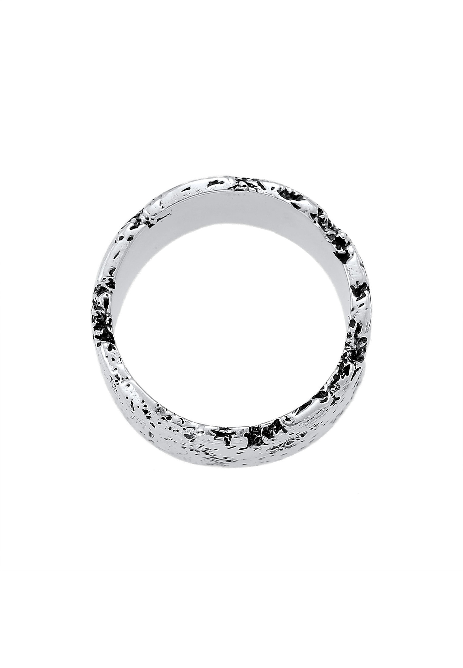 Kuzzoi Fingerring »Ring Herren Bandring Rustikal Robuster Look 925 Silber«