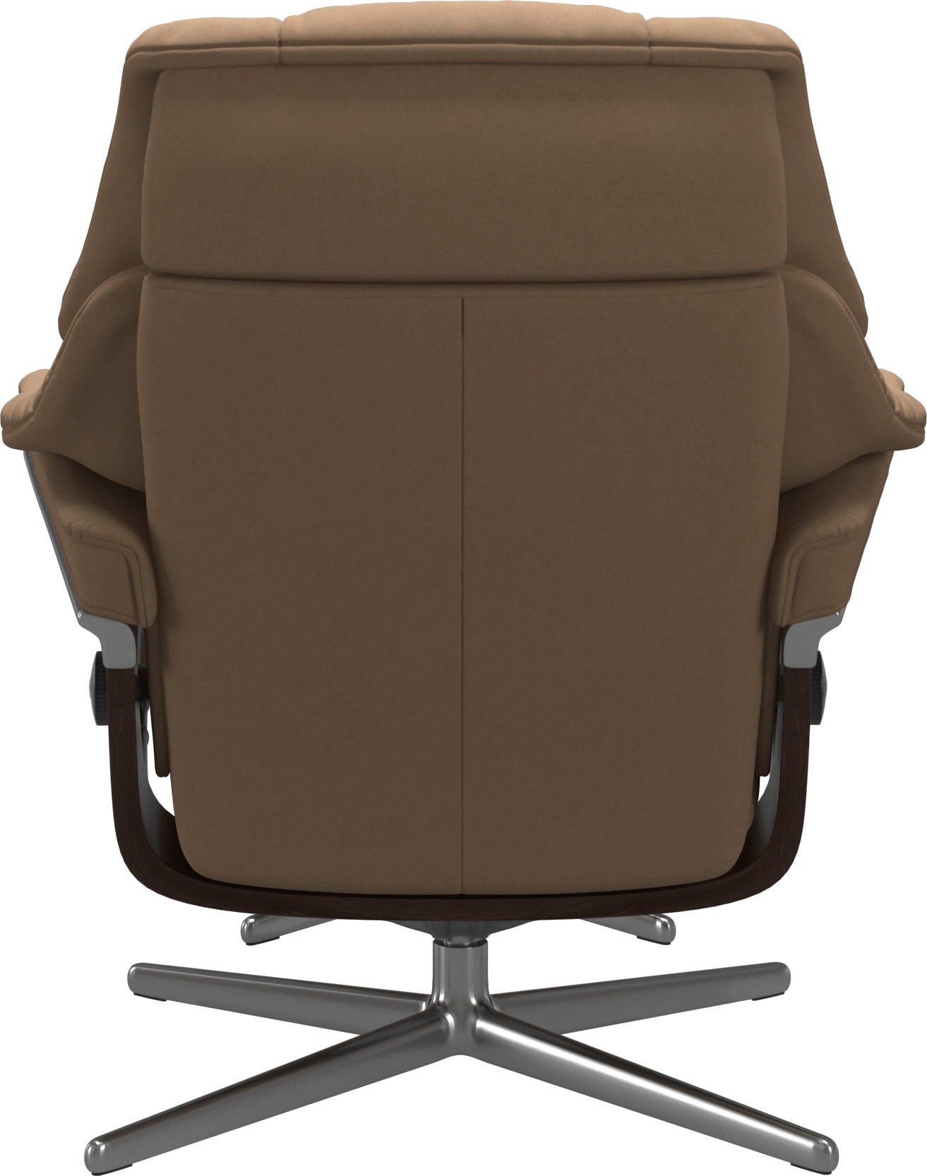 Stressless® Relaxsessel »Reno«, (Set, Relaxsessel mit Hocker), mit Hocker, mit Cross Base, Größe S, M & L, Holzakzent Braun