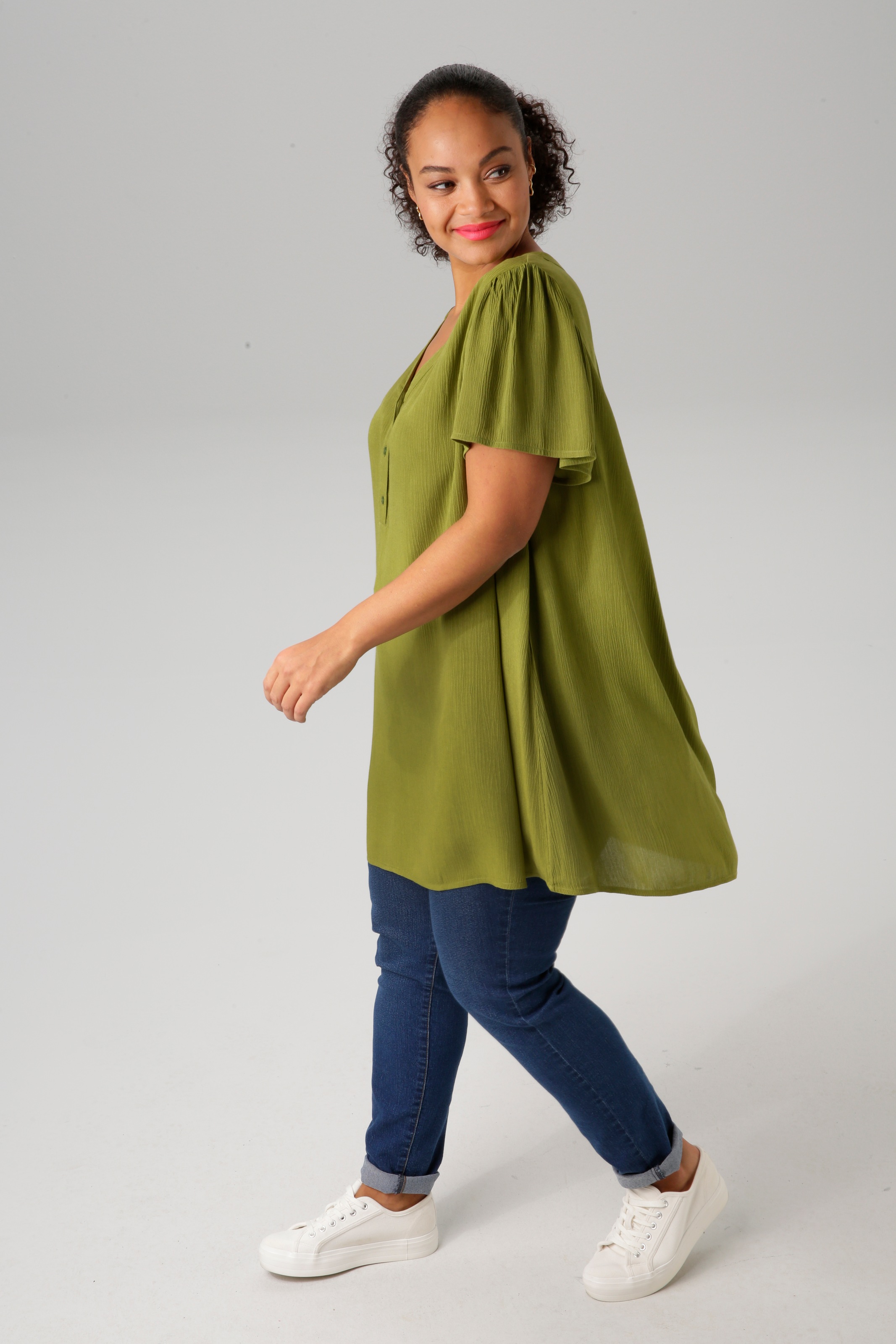 Aniston PLUS Longbluse, in trendiger Crepe-Qualität
