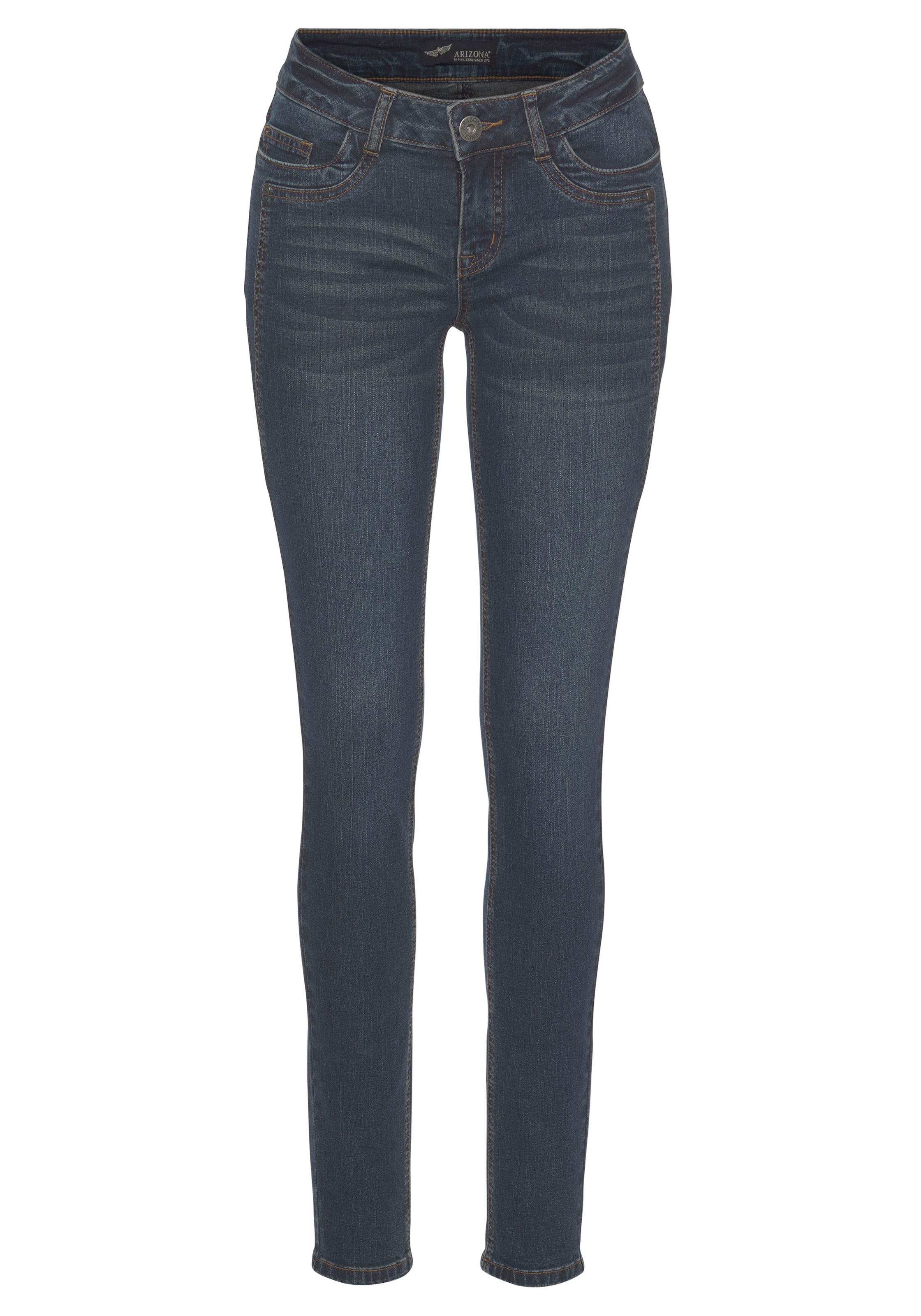 Arizona Skinny-fit-Jeans »mit Keileinsätzen«, extra-enger Beinschnitt, niedrige Leibhöhe