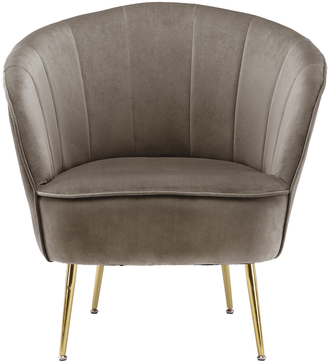 Kayoom Sessel »Loulan 125, gemütlicher Cocktail-Sessel, edler Samtbezug«, (1 St.), Cocktail-Sessel, Rückenlehne mit Ziernaht, Metallbeine in Gold