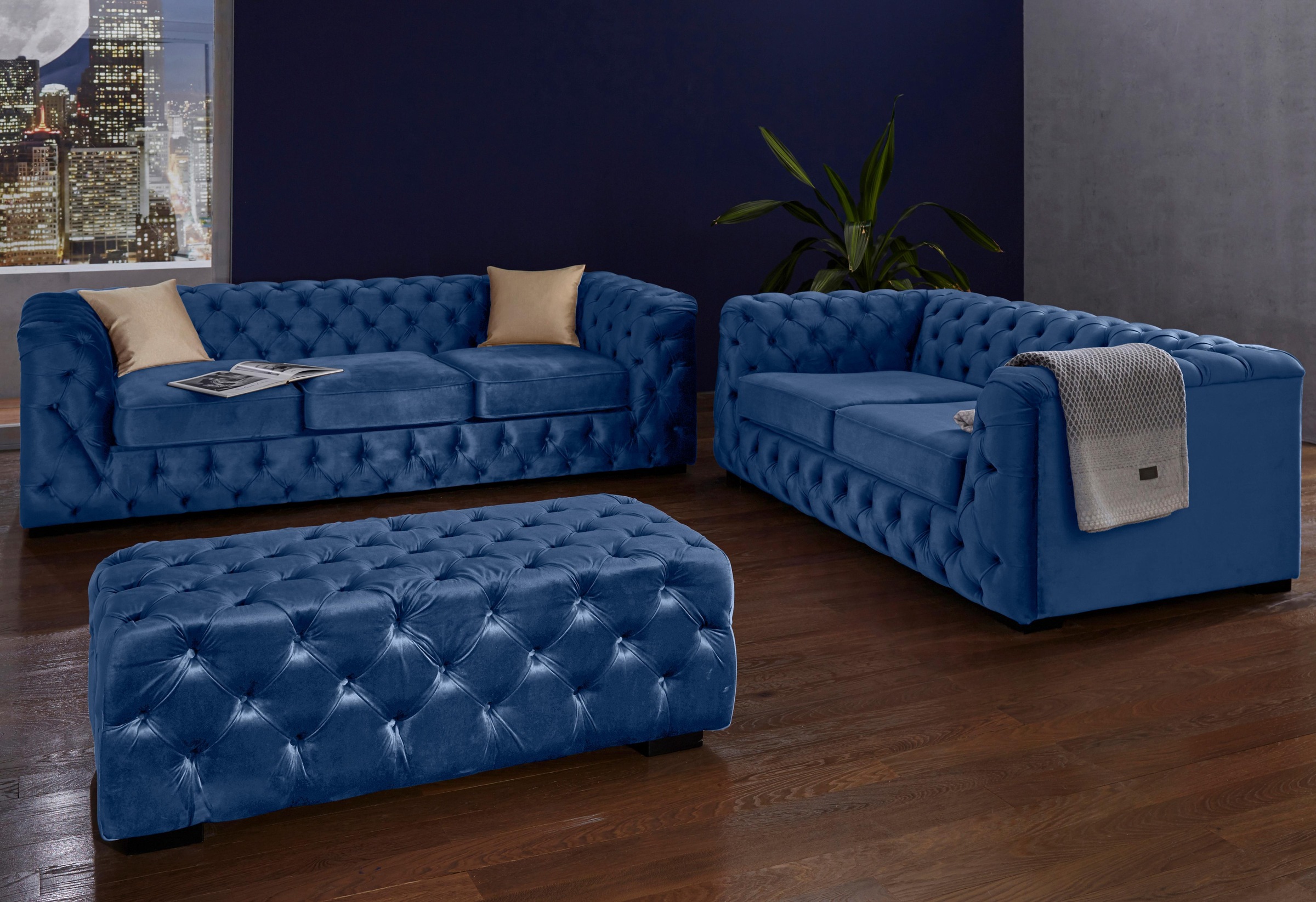 Guido Maria Kretschmer Home&Living Polsterhocker »Kalina«, mit klassischer Chesterfield-Knopfheftung