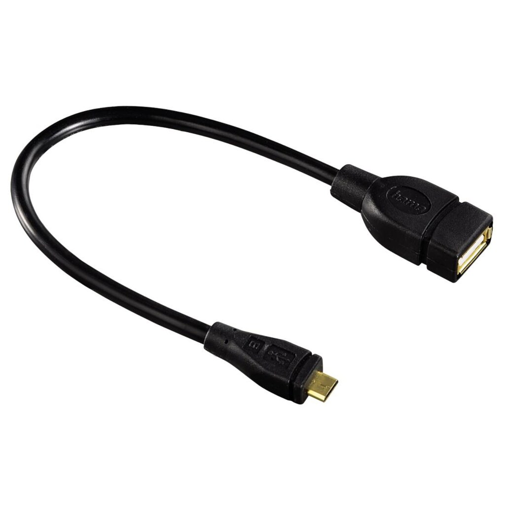 Hama USB-Kabel »USB Adapter Kabel OTG, Micro USB Stecker auf USB Buchse«, Micro-USB, USB Typ A, 15 cm, f. Smartphones u. Tablets