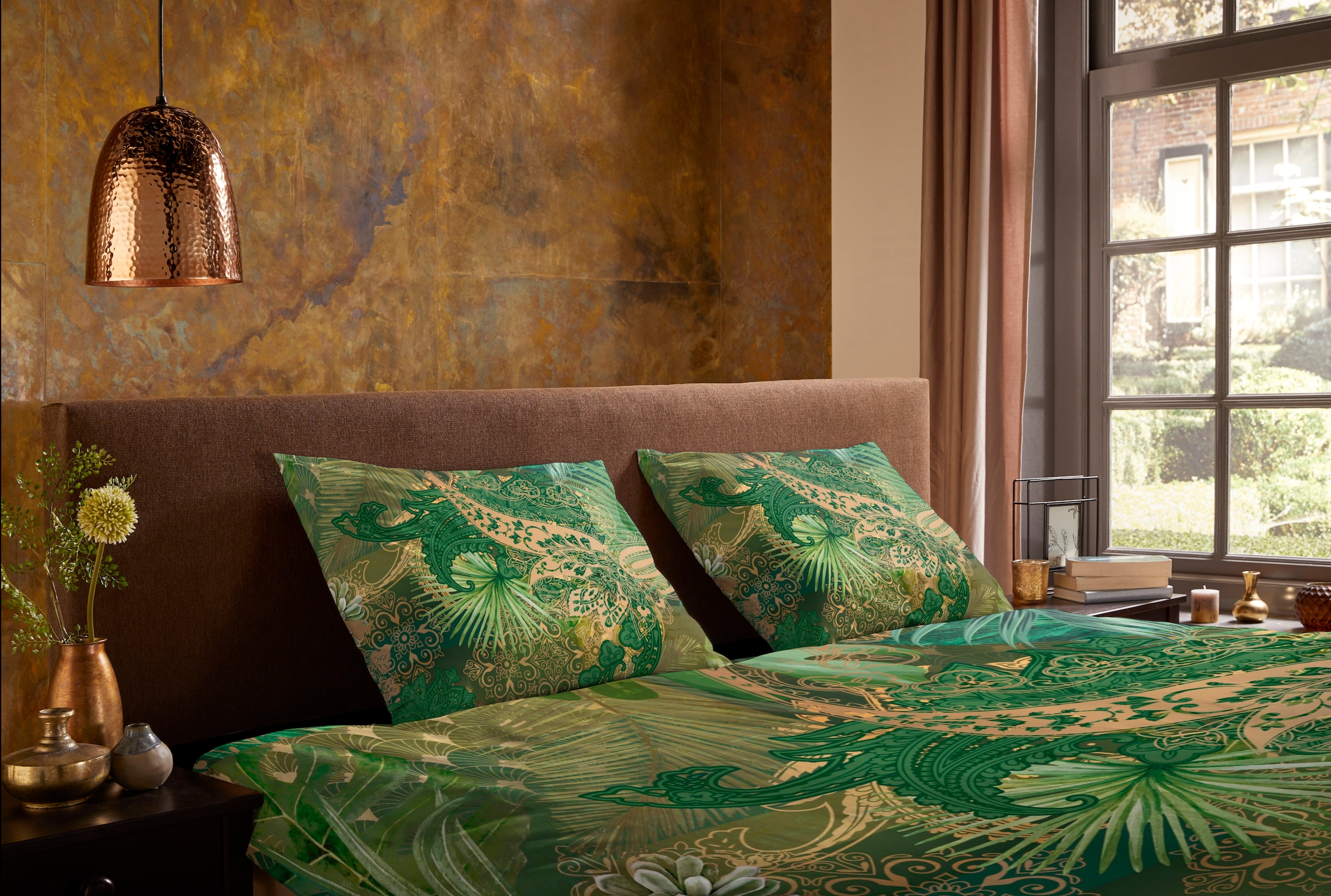 PURE luxury collection Wendebettwäsche »Louise«, Mikrofaser, 135x200, Pflegeleicht, Reißverschluss, Wendeoptik, Grün