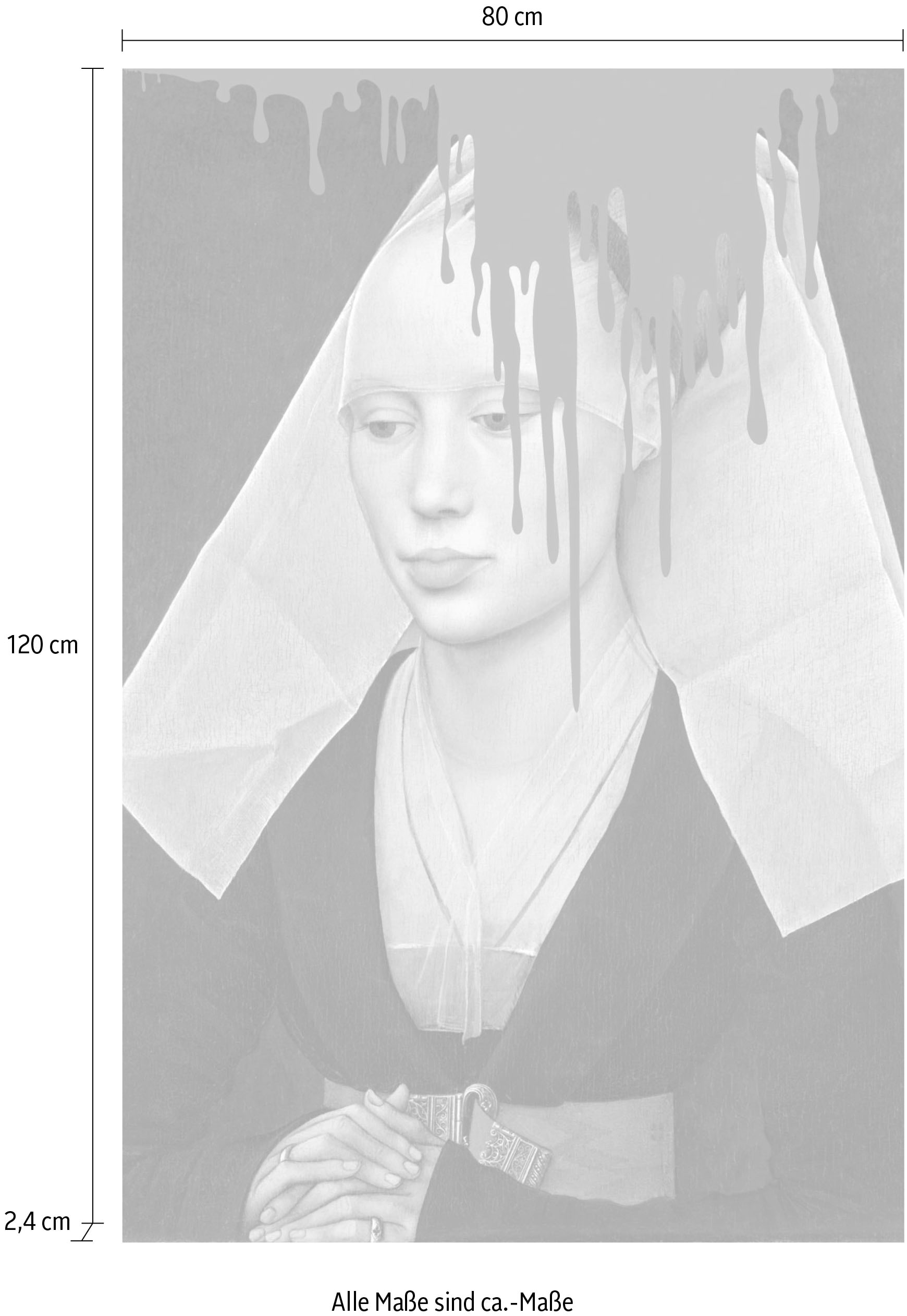 queence Acrylglasbild »Nonne mit Farbklecks«, Kunst-Gemälde-Frau-Bilder von Frauen-Historische Persönlichkeiten-Formen-Religion-Kirche, Fine Art-Print in Galeriequalität