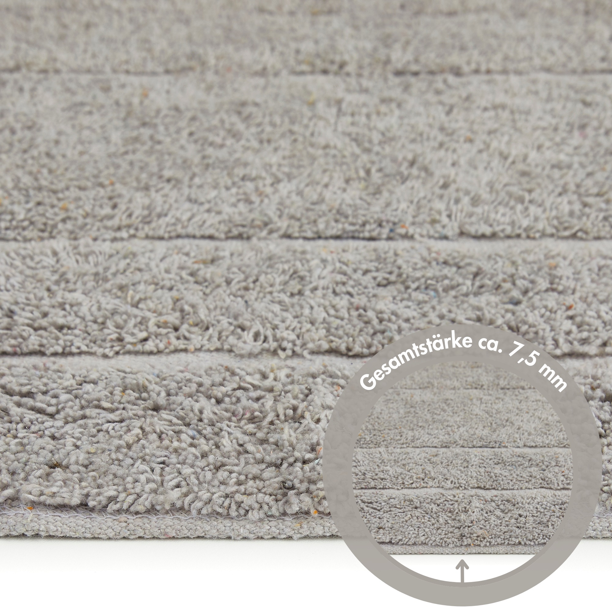 Andiamo Badematte »Havanna, 50x80 cm, Badvorleger, Badezimmer Teppich« Höhe 7,5 mm fußbodenheizungsgeeignet | schnell trocknend Badteppich, Uni Farben, Hoch-Tief Effekt, verschiedene Designs