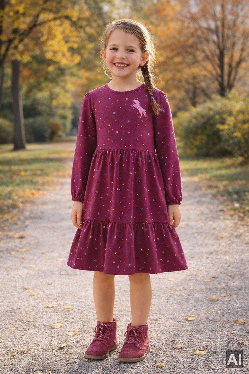 happy girls Jerseykleid Baumwolle mit Stretch, Alloverdruck, Glitzer Applikation