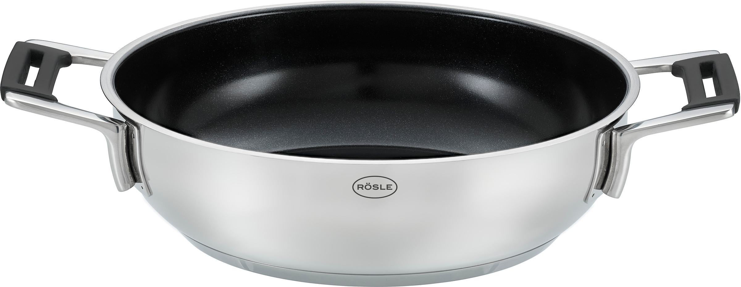 RÖSLE Servierpfanne "SILENCE PRO CeraPlus" Edelstahl 18/10 1 Stk. tlg. natürliche Quarzversiegelung ohne PTFE/PFAS, Induktion
