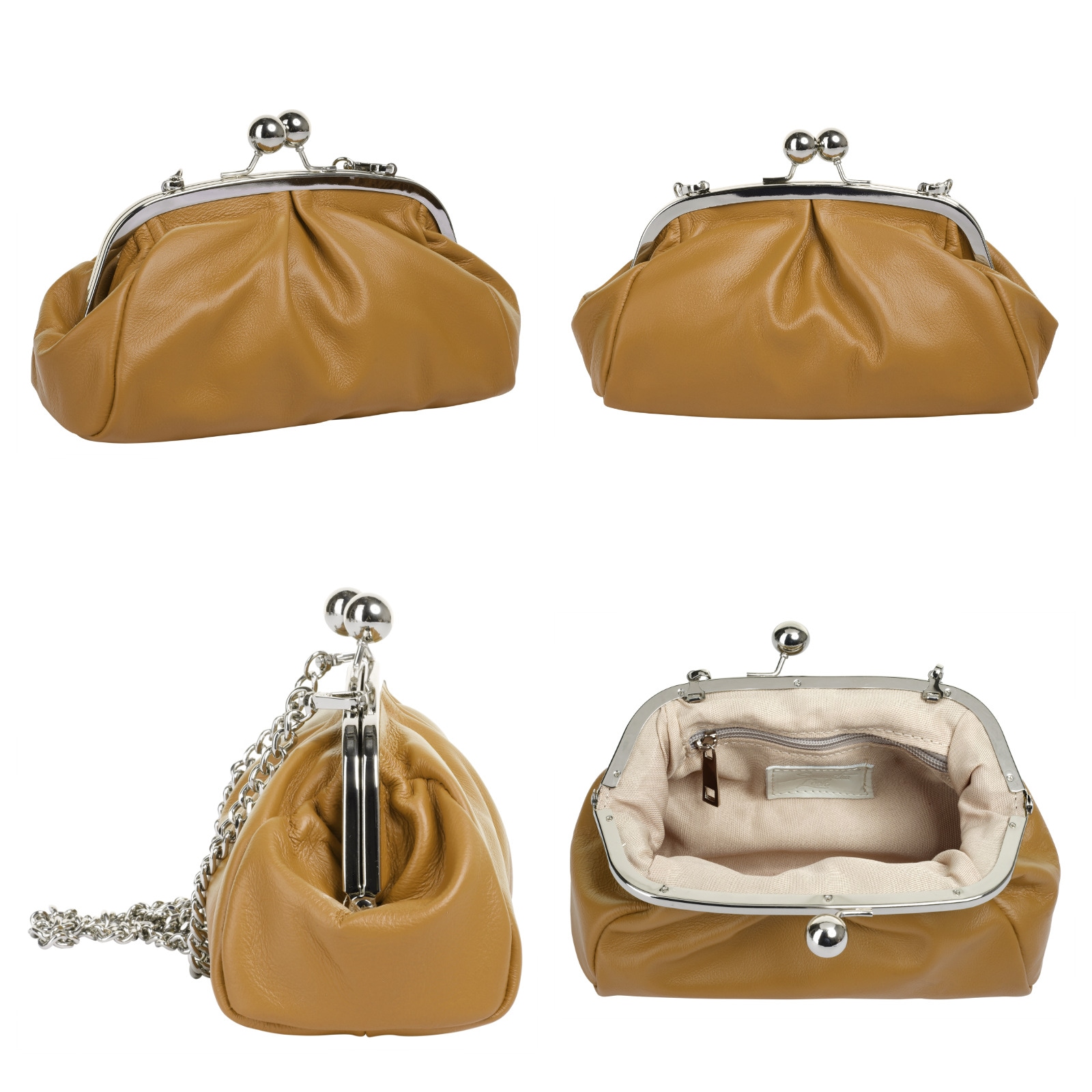 Samantha Look Umhängetasche echt Leder, Made in Italy