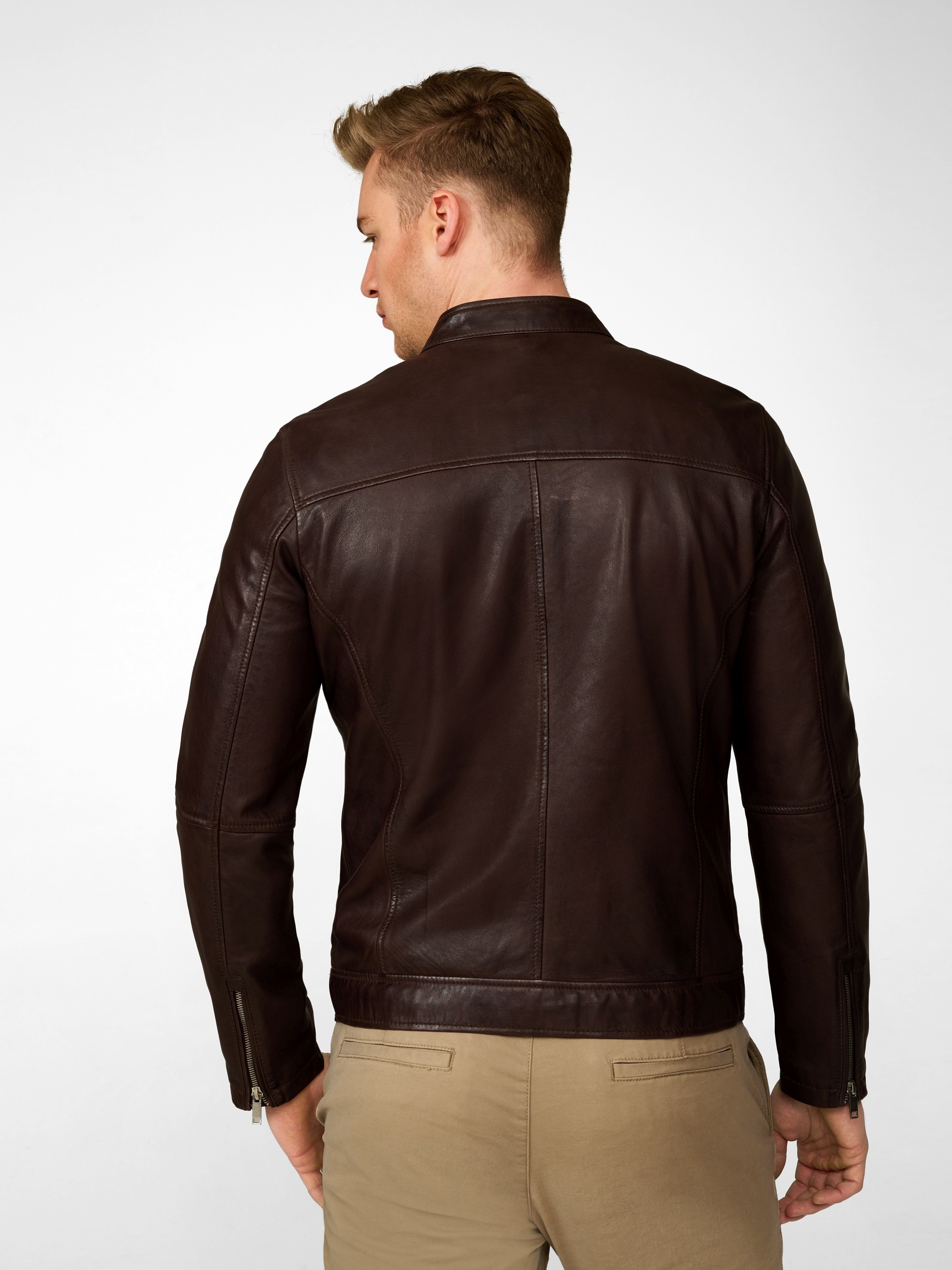 RICANO Lederjacke »Lederjacke Andre« ohne Kapuze Handgefertigt aus echtem Leder
