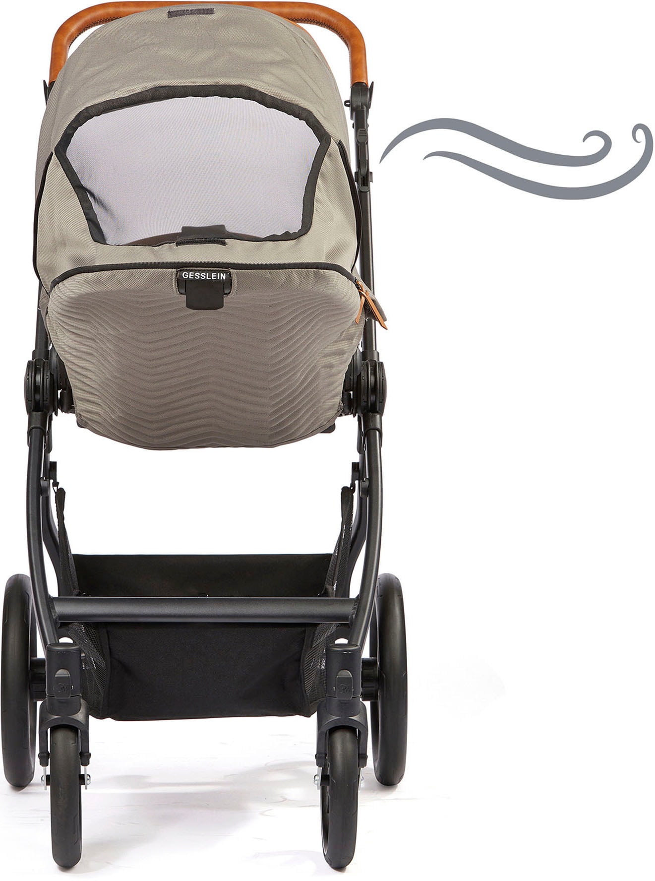 Gesslein Kombi-Kinderwagen »FX4 Soft+ mit Aufsatz Style, taube/cognac«, mit Babywanne C3 und Babyschalenadapter
