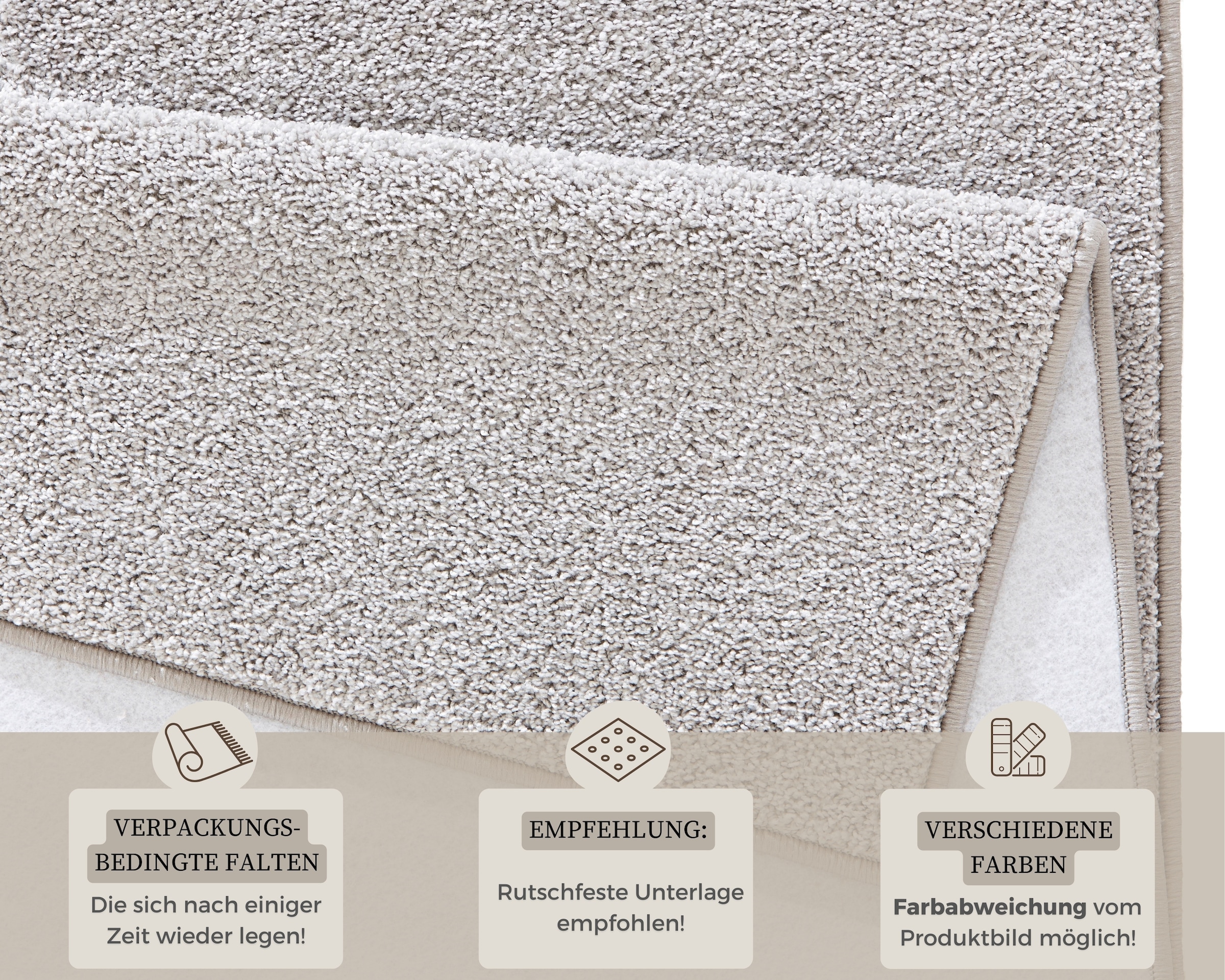 HANSE Home Teppich »Pure 100 Kurzflor«, rechteckig, 13 mm Höhe, Kurzflor, uni, umkettelt, Läufer, Wohnzimmer, Kinderzimmer, Flur