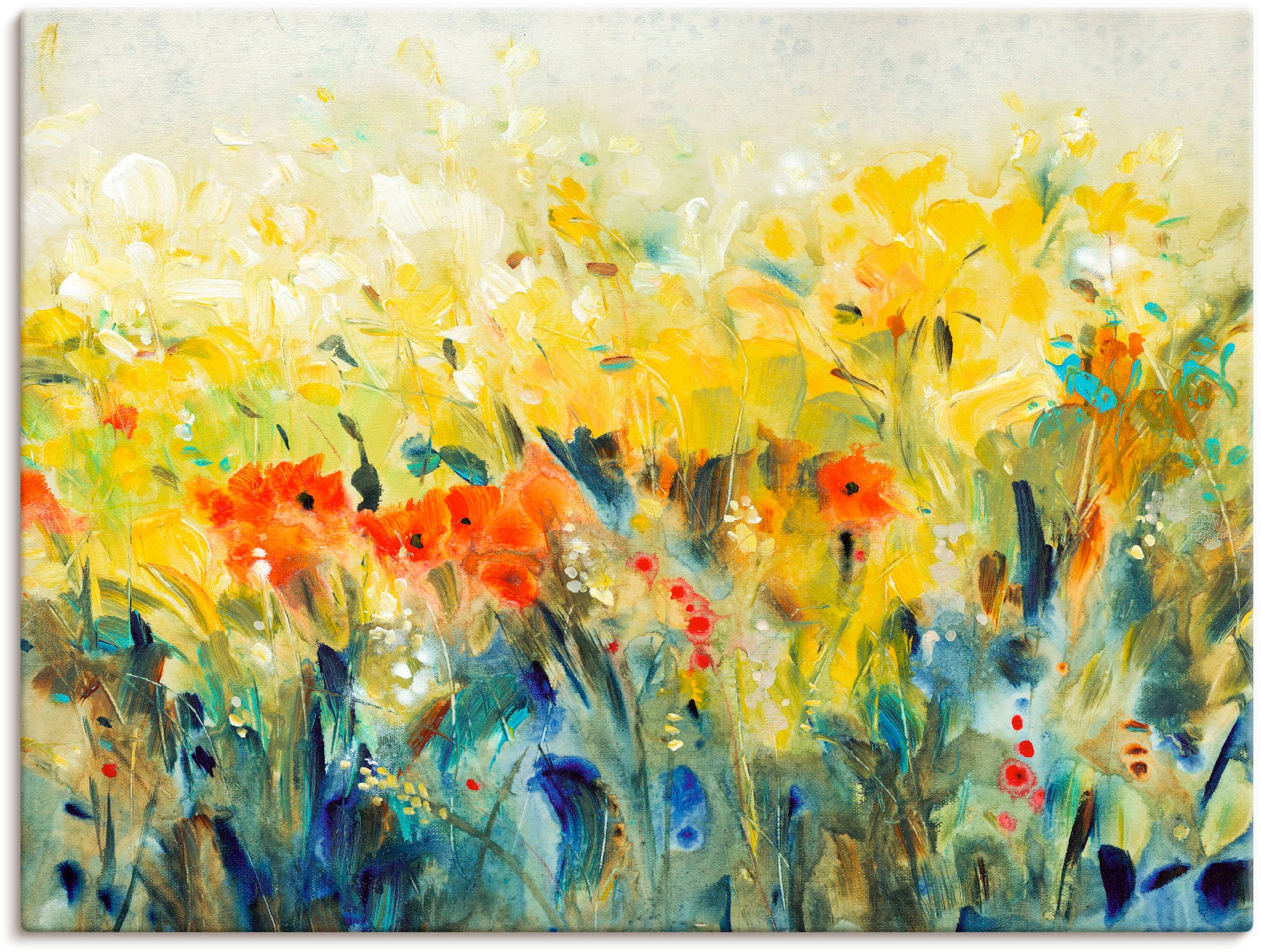 Artland Leinwandbild "Schwingende Blumen II" Blumenwiese 1 Stk. tlg. auf Holzrahmen gespannt