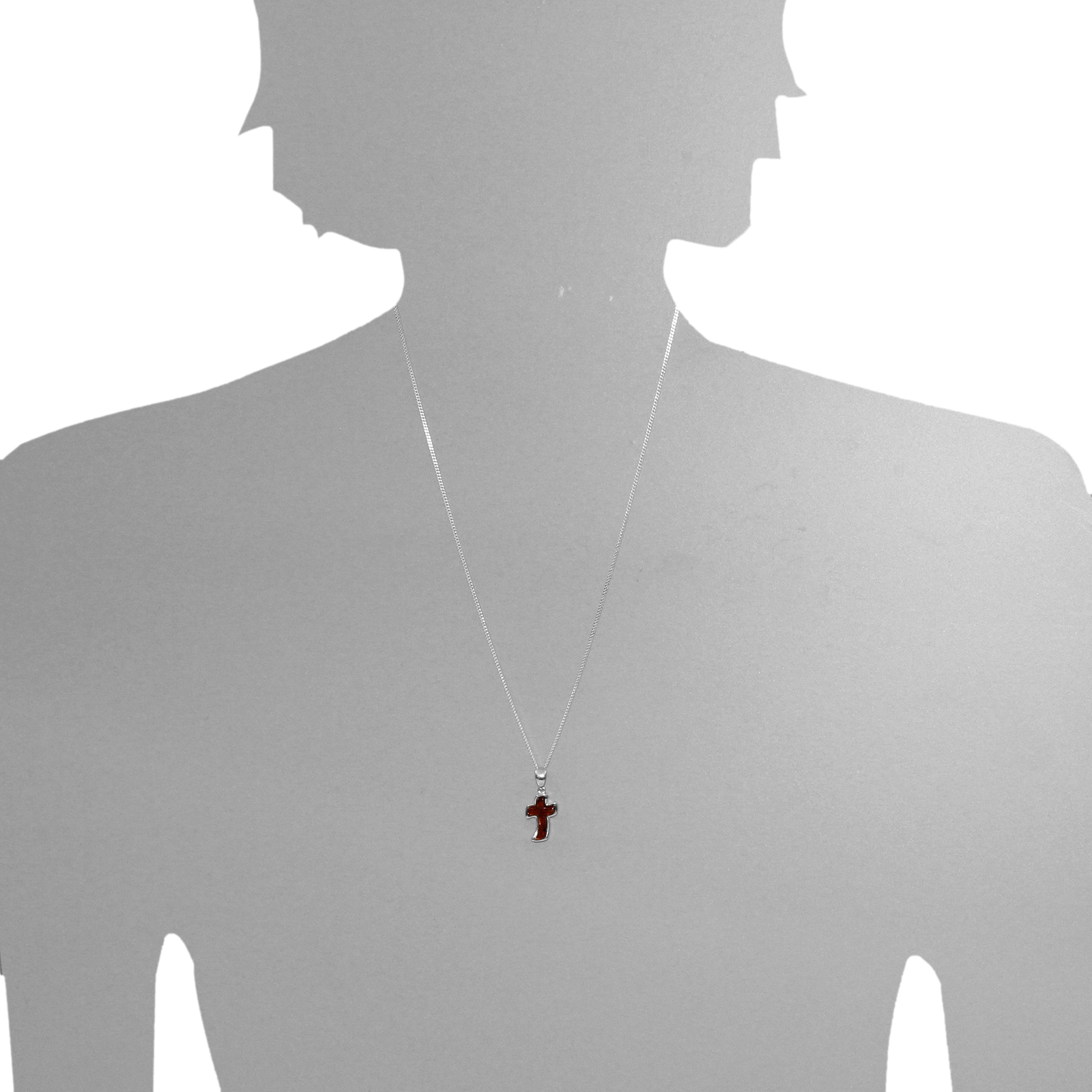 OSTSEE-SCHMUCK Kettenanhänger »- Kreuz 17x11 mm - Silber 925/000 - Bernstein«