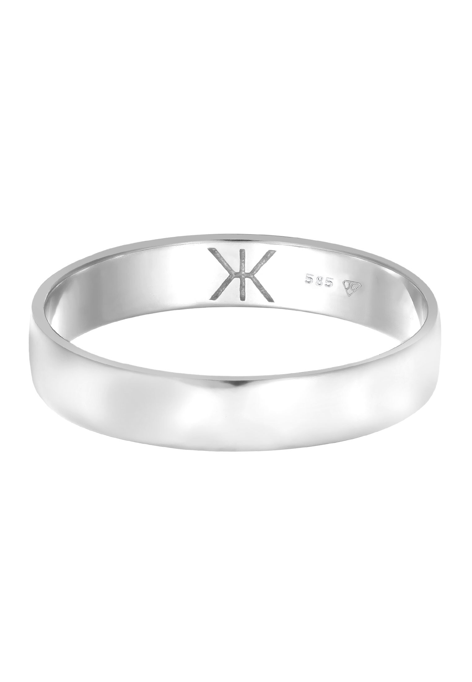 Kuzzoi Fingerring »Ring Herrenring Bandring Trauring 585 Weißgold«