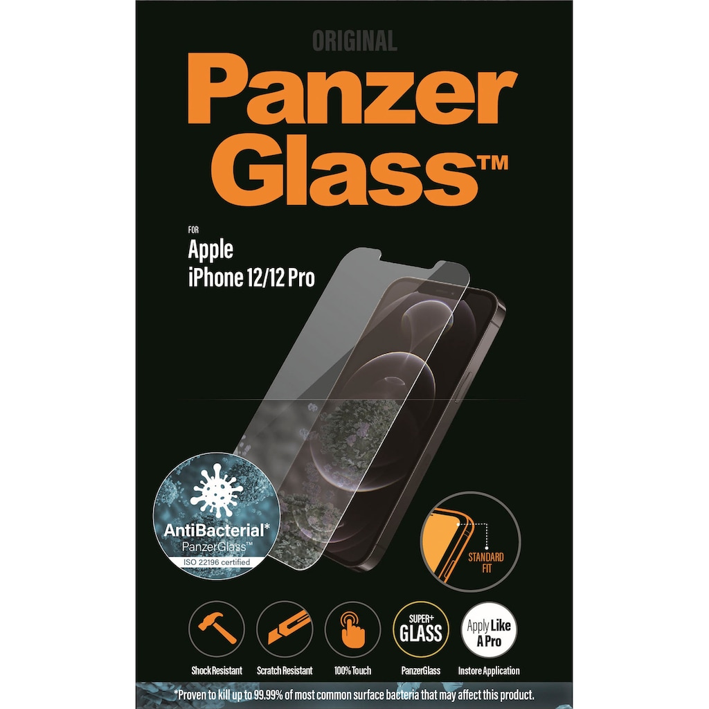 PanzerGlass Displayschutzglas »Apple iPhone 12/12 Pro Antibakt«, (1 St.)