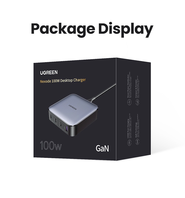 UGREEN Laptop-Ladegerät »Nexode 1*USB-A + 3*USB-C 100W Desktop Fast Charger CD328«