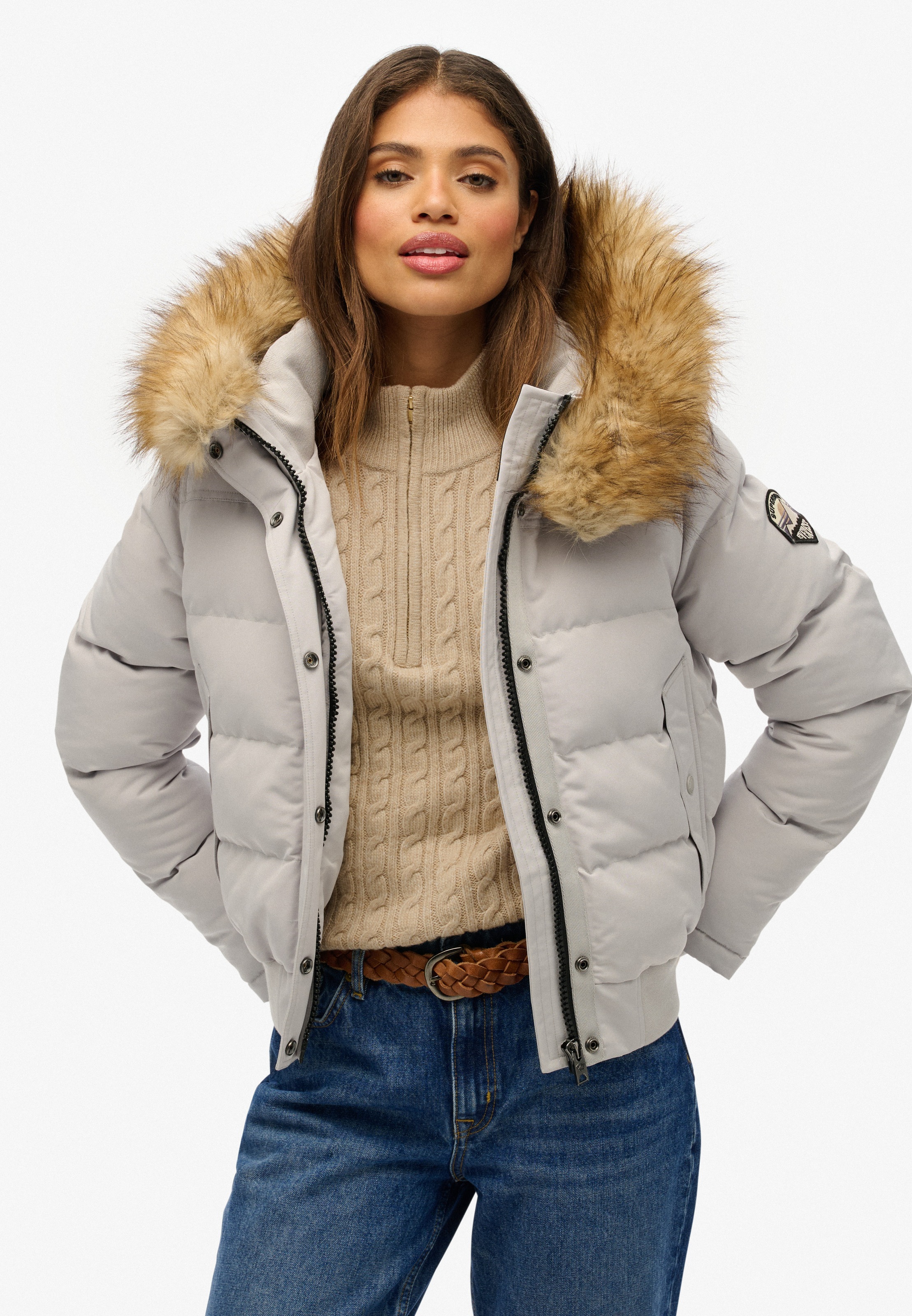 Superdry Steppjacke »EVEREST HOODED BOMBER JKT«, mit Kapuze