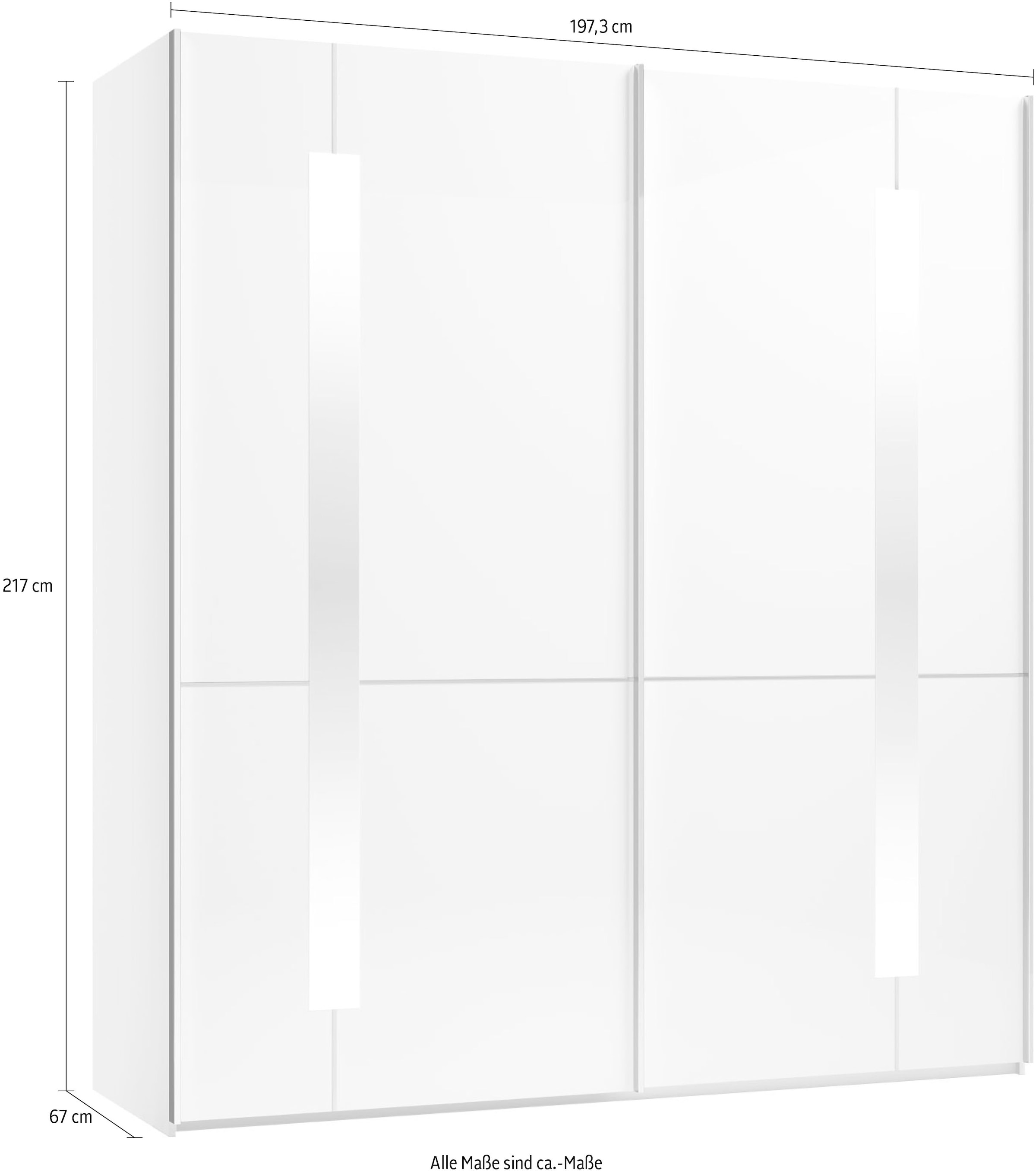 Musterring Schwebetürenschrank »Imola W« inkl. Einlegeböden und Kleiderstangen, mit Glastüren inkl. Zierspiegel