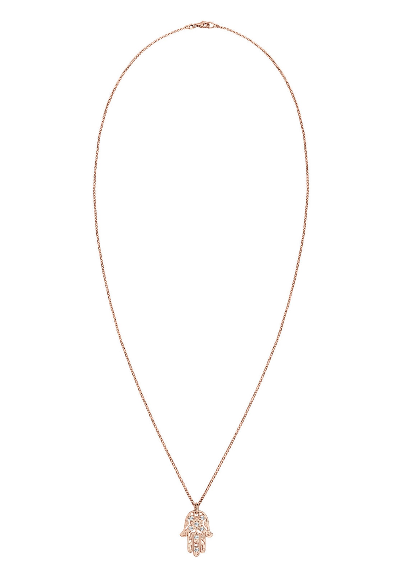 Elli Silberkette »Halskette Hamsa Hand der Fatima Kristalle 925 Silber«