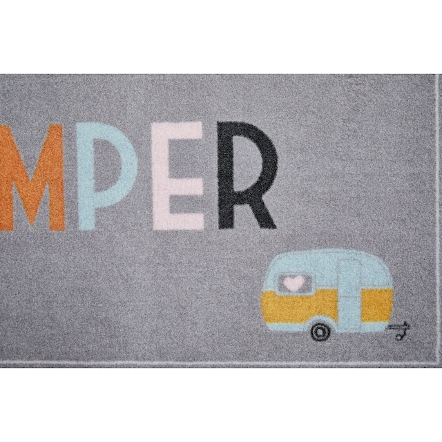 my home Läufer »Camping«, rechteckig, mit Schriftzug, ideal für Camper &  Wohnwagen, In- und Outdoor geeignet