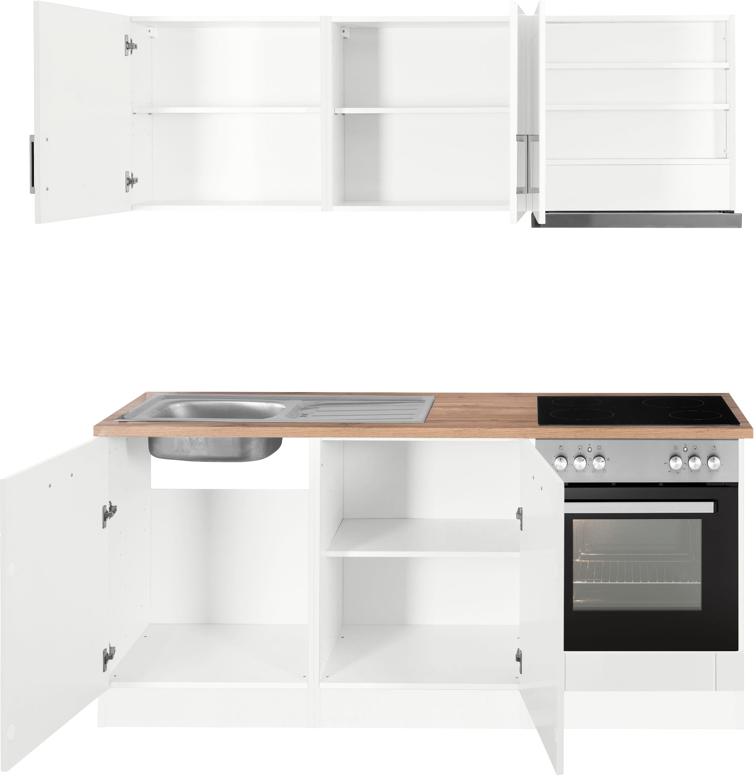 KOCHSTATION Küchenzeile »KS-Tinnum«, mit E-Geräten, Breite 180 cm
