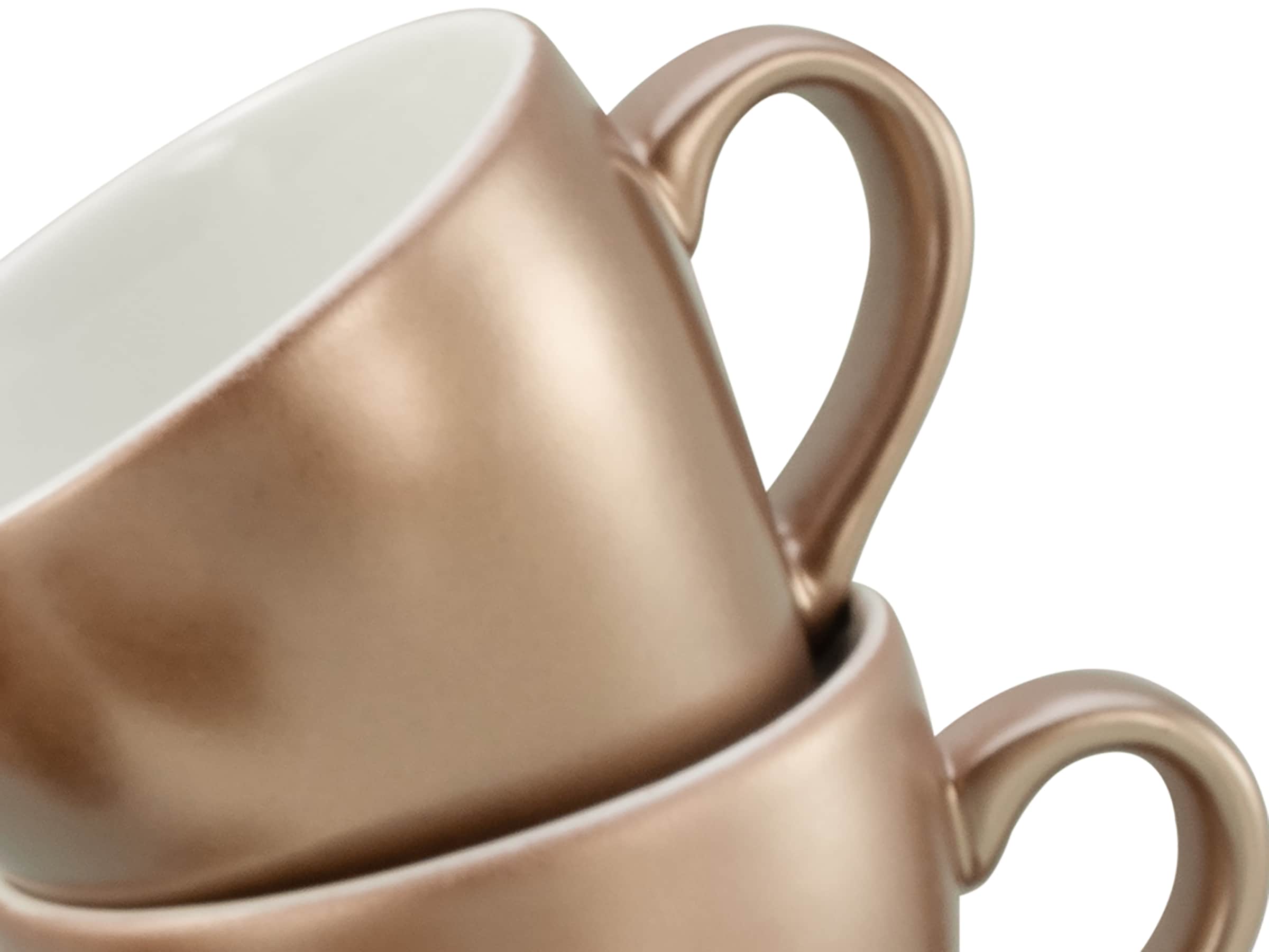 CreaTable Espressotasse »Golden Days Weiß, Espressoset, 12-tlg.« Goldfarbene Spezialglasur