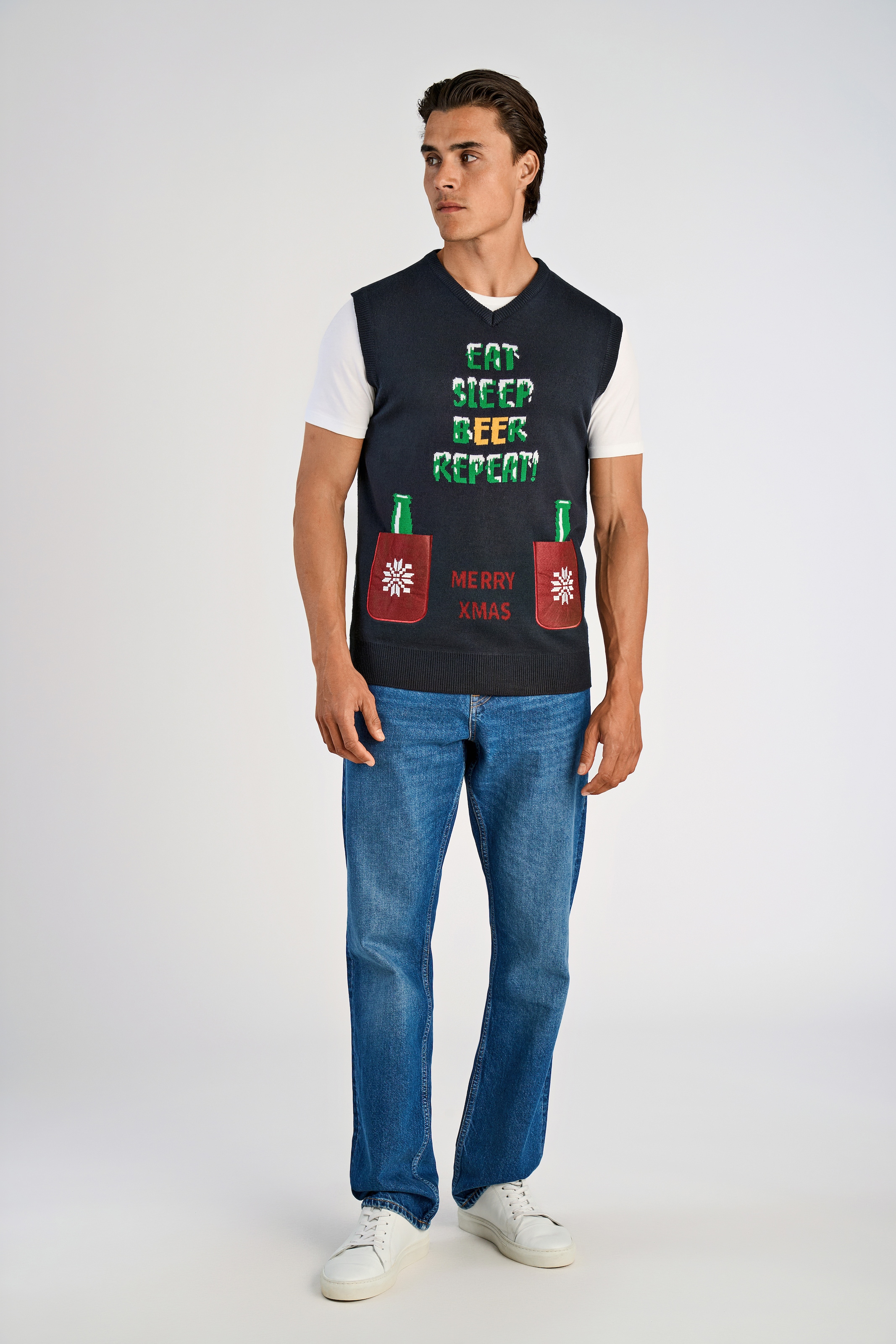 LINDBERGH Pullunder , mit weihnachtlichem Intarsien Muster
