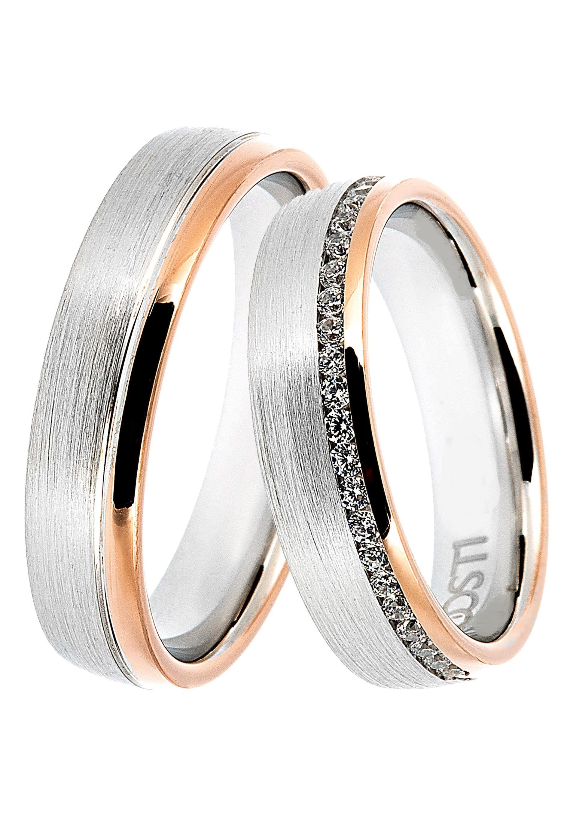 DOOSTI Trauring »Schmuck Geschenk Silber 925 Trauring Ehering Partnerring LIEBE«, Made in...