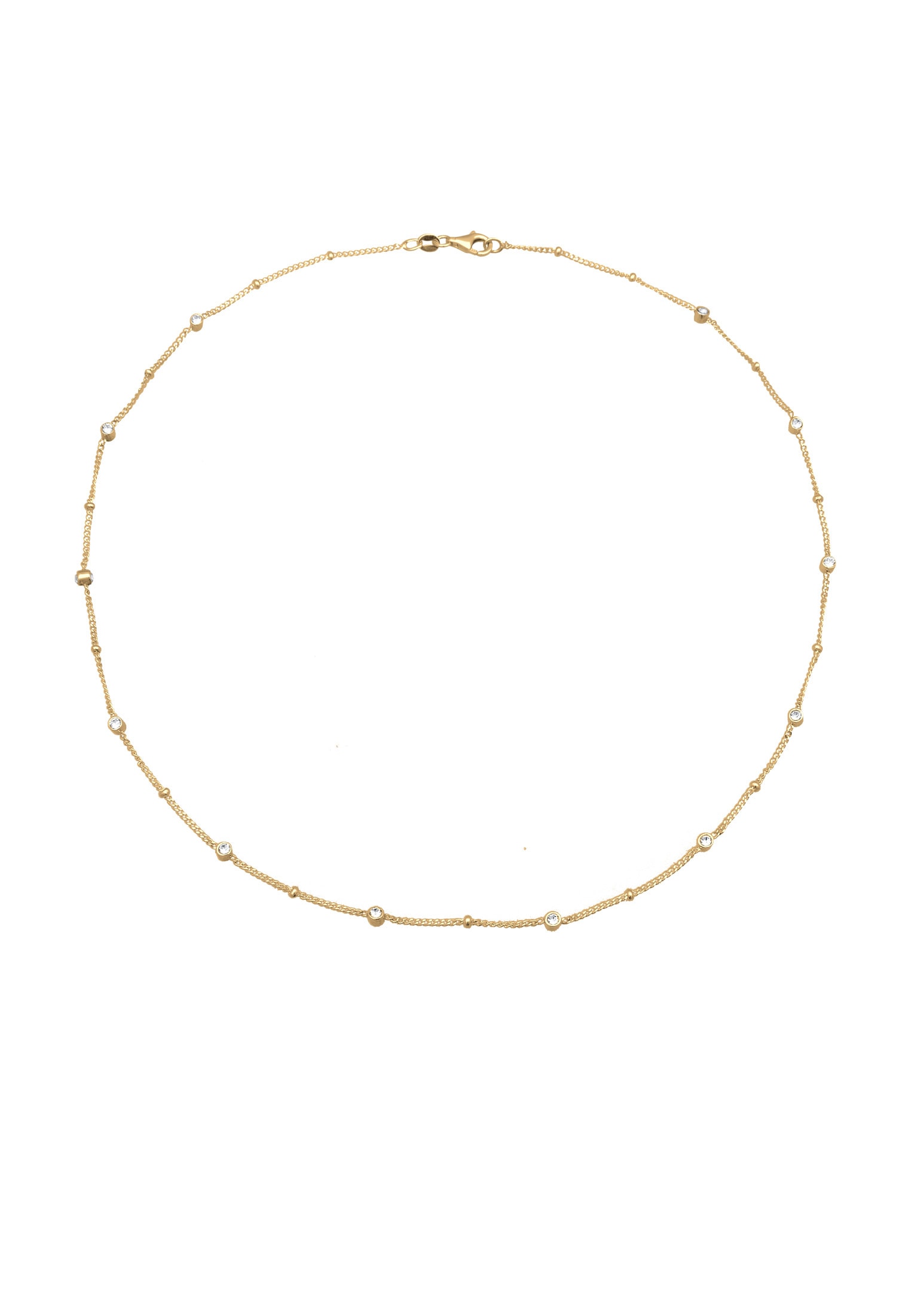 Elli Silberkette »Halskette Kugelkette Glas Kristalle Weiß 925 Sterling Silber«