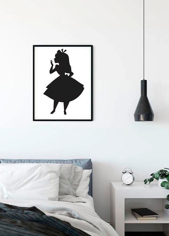 Komar Bild »Alice Silhouette« Disney 1 Stk. tlg. Wandbild zur Dekoration im Kinderzimmer - ohne Rahmen