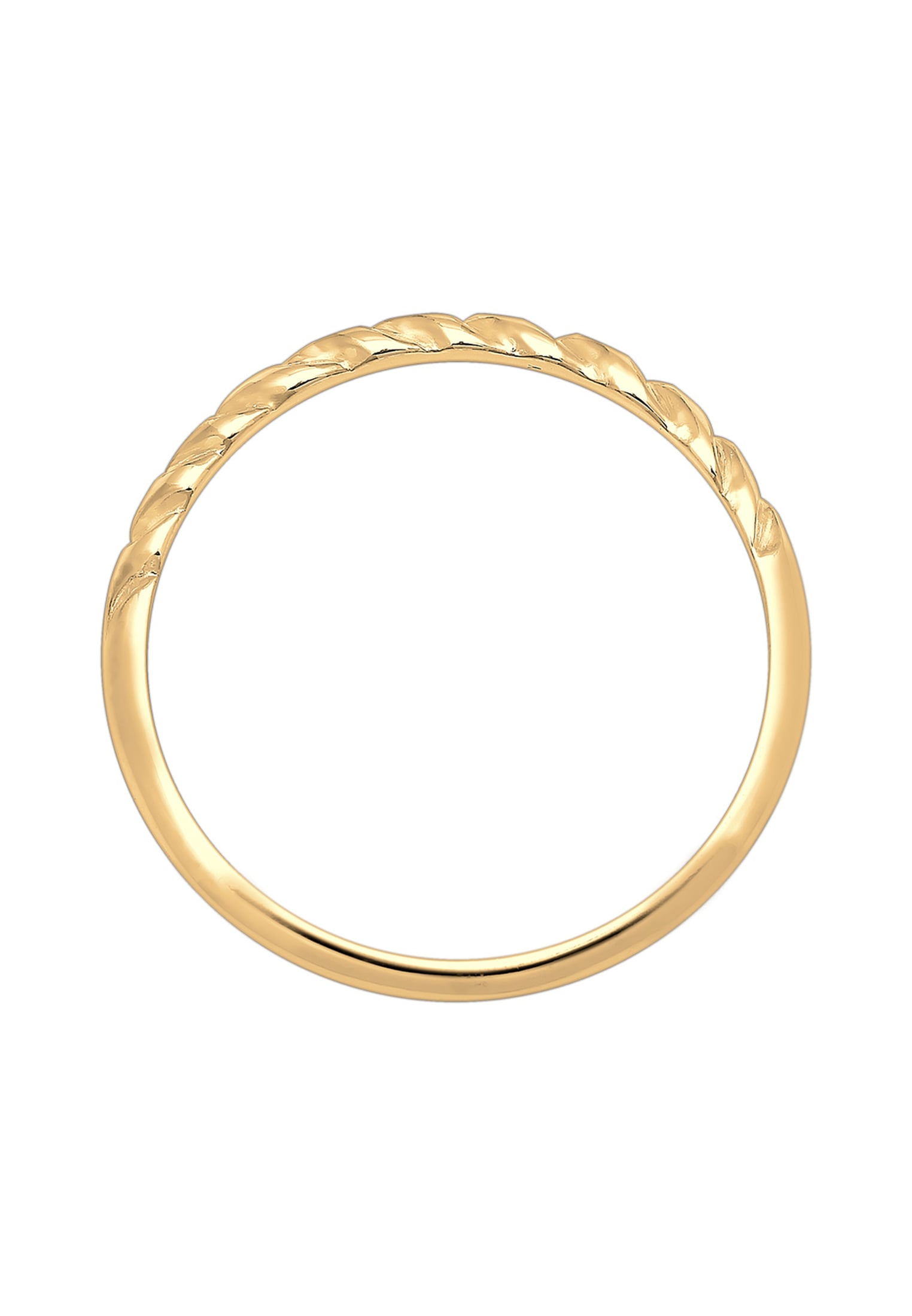 Elli Premium Silberring »Ring Bandring gedreht 585 Gelbgold«