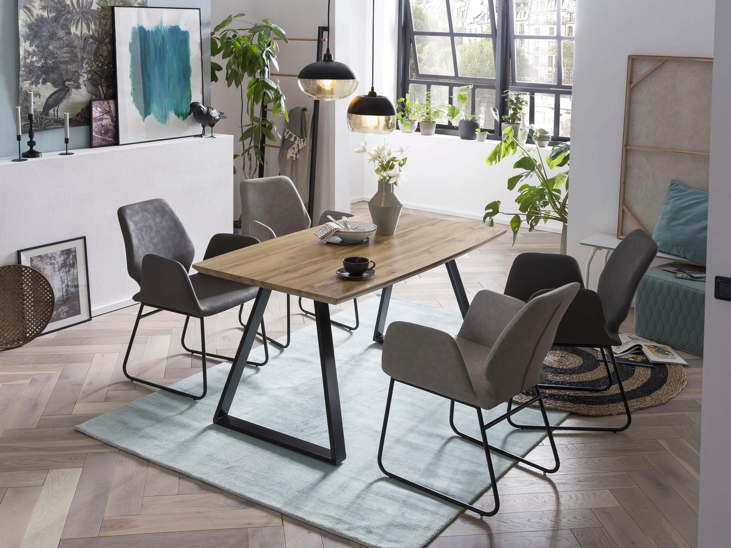 Home affaire Esstisch »Aage«, Eiche-Dekor, Breite 140 cm