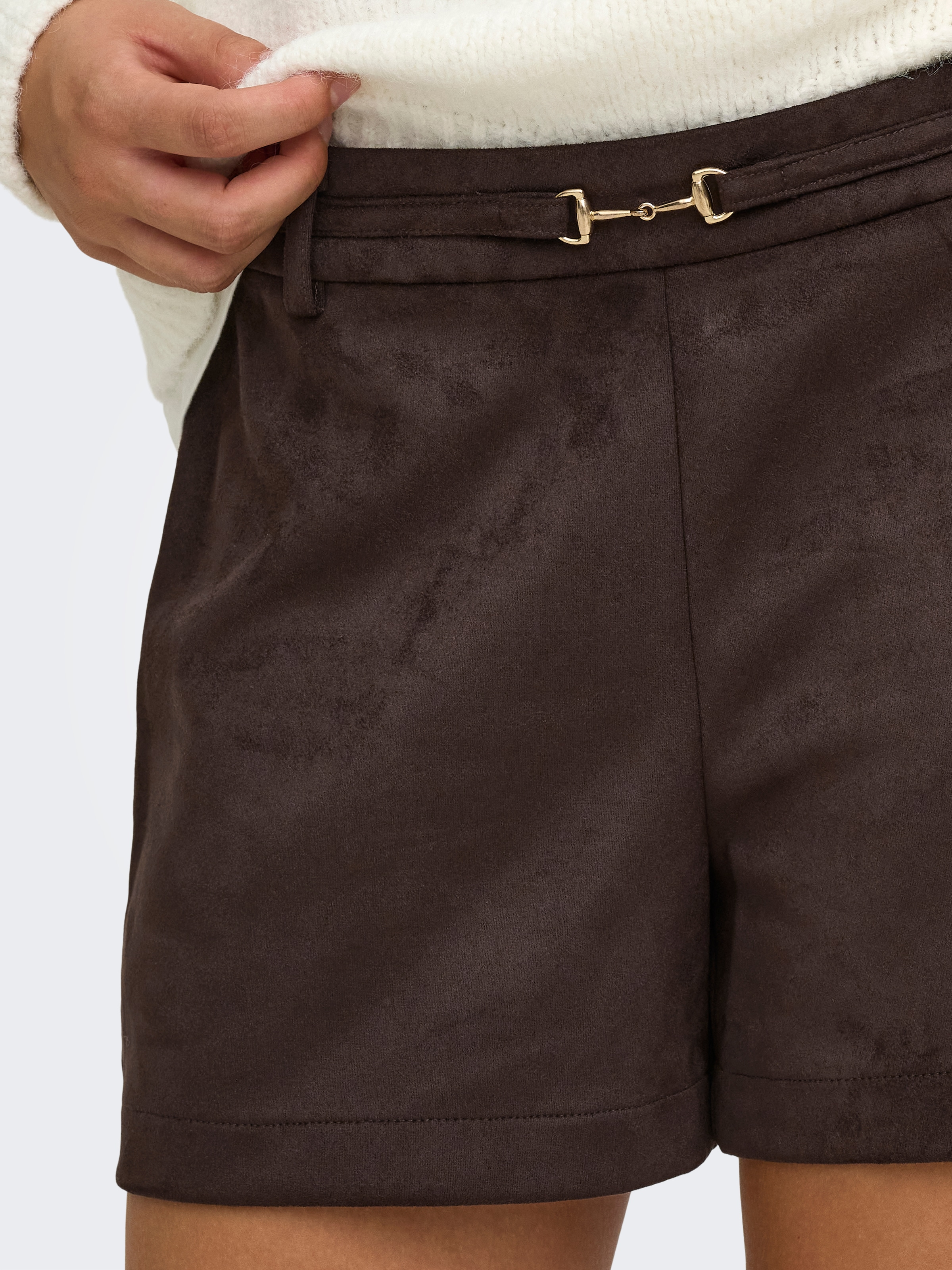 ONLY Shorts »ONLMIRA MW FAUX SUEDE SHORTS CC PNT«  Materialmix, regular fit
