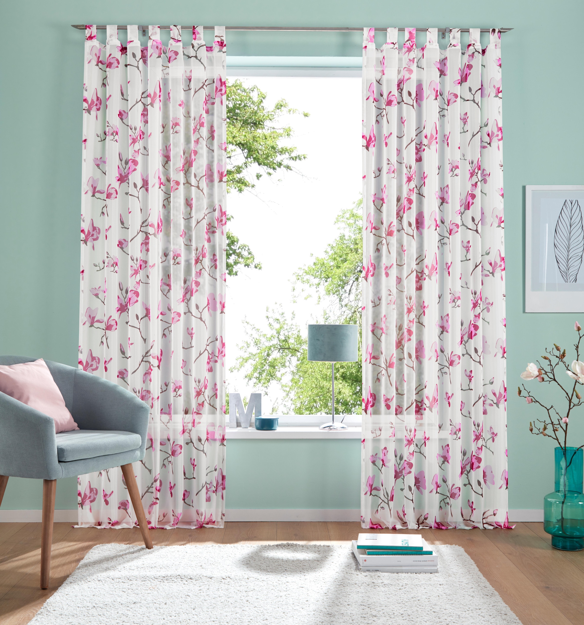 my home Gardine »Orchidee«, (1 Transparent, Voile, Polyester St.)