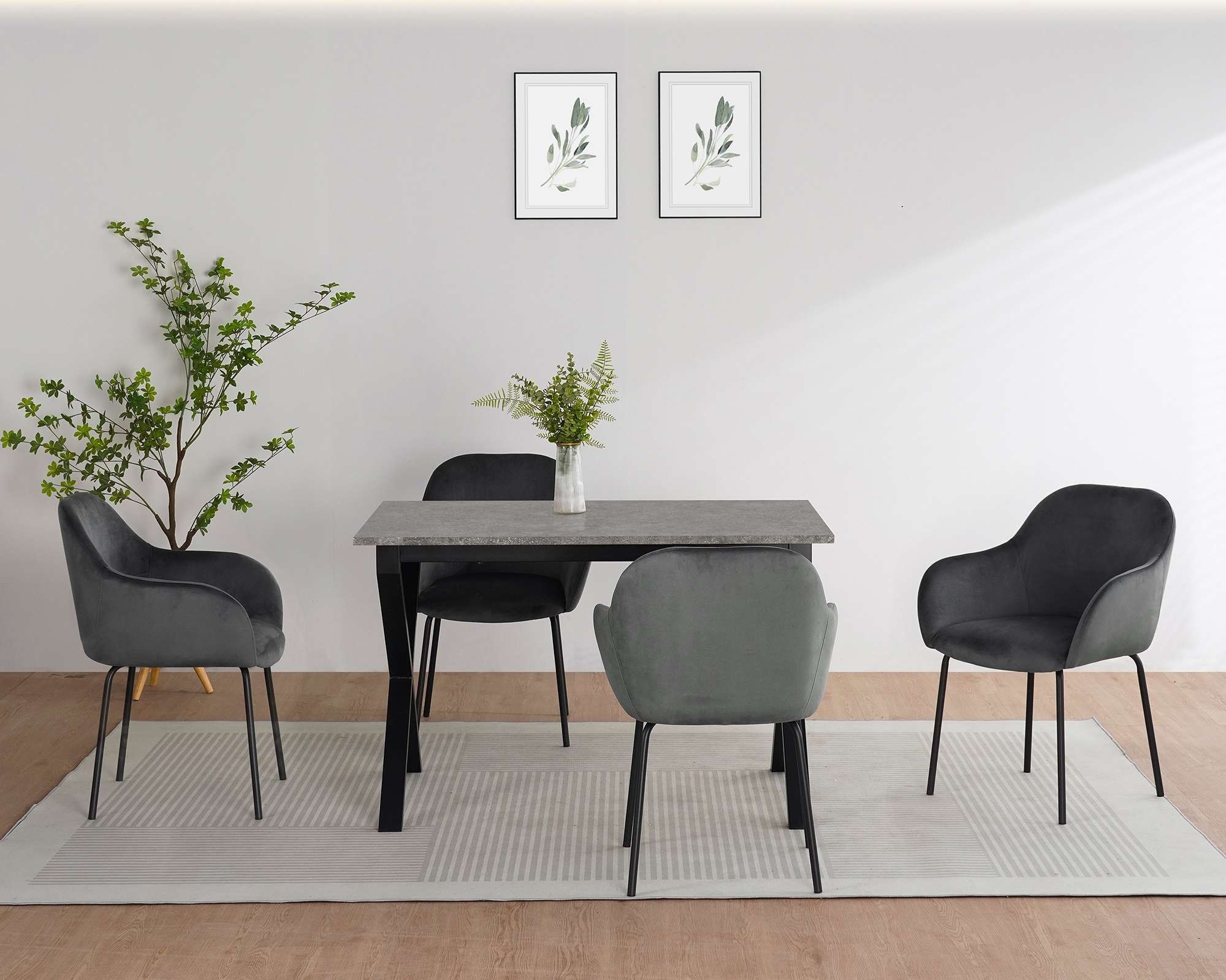 OTTO home Esstisch »Boddhi« schwarzes Metallgestell, Plattenvarianten wählbar, sowie Größen