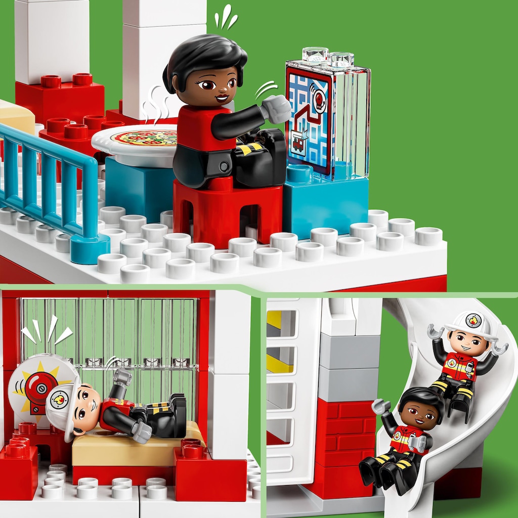 LEGO® Konstruktionsspielsteine »Feuerwehrwache mit Hubschrauber (10970), LEGO® DUPLO«, (117 St.)