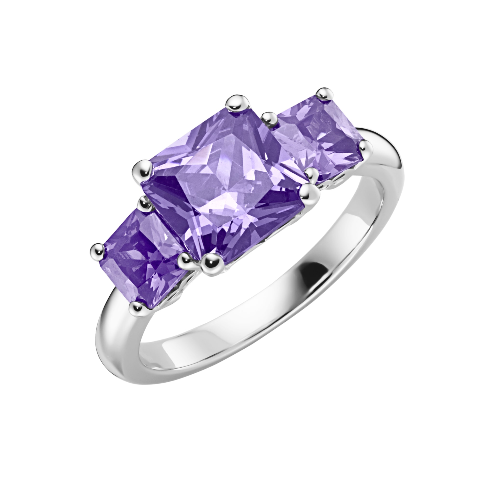 GIORGIO MARTELLO MILANO Silberring »Ring mit lila Zirkonia Steinen, Silber 925«