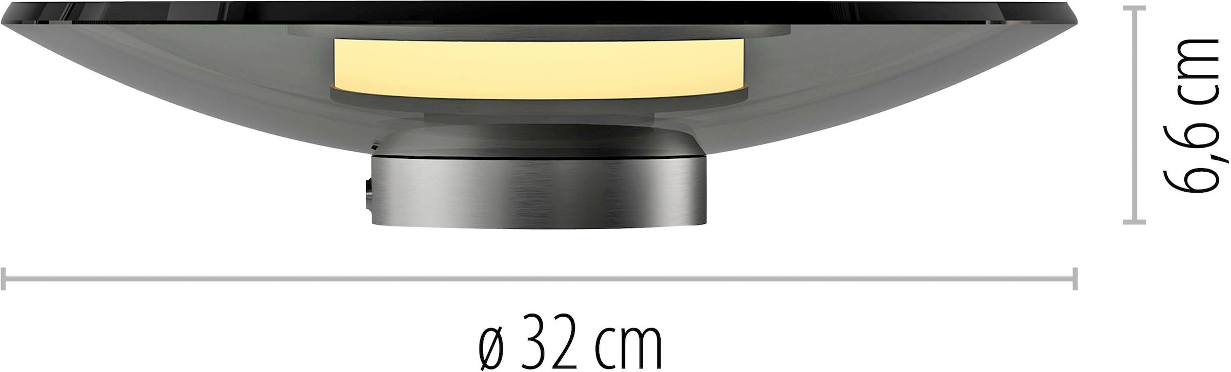 Neuhaus PURE LED Tischleuchte »PURE Moon« LED-Board 1 Stk. Warmweiß Stufenloses dimmen per Touchdimmer, Rauchglas
