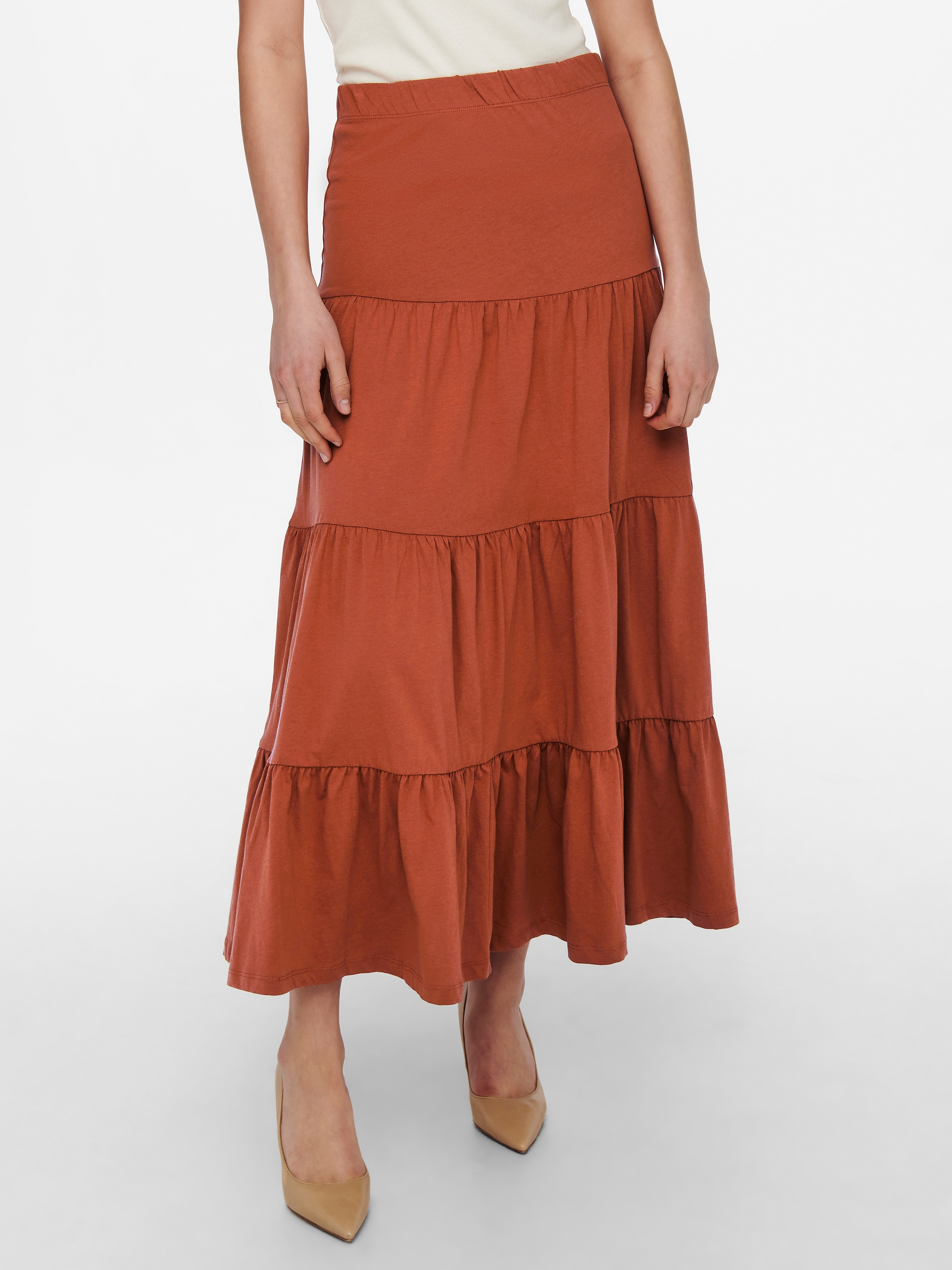 ONLY Maxirock »ONLMAY MAXI SKIRT« Baumwolle, mit Volant