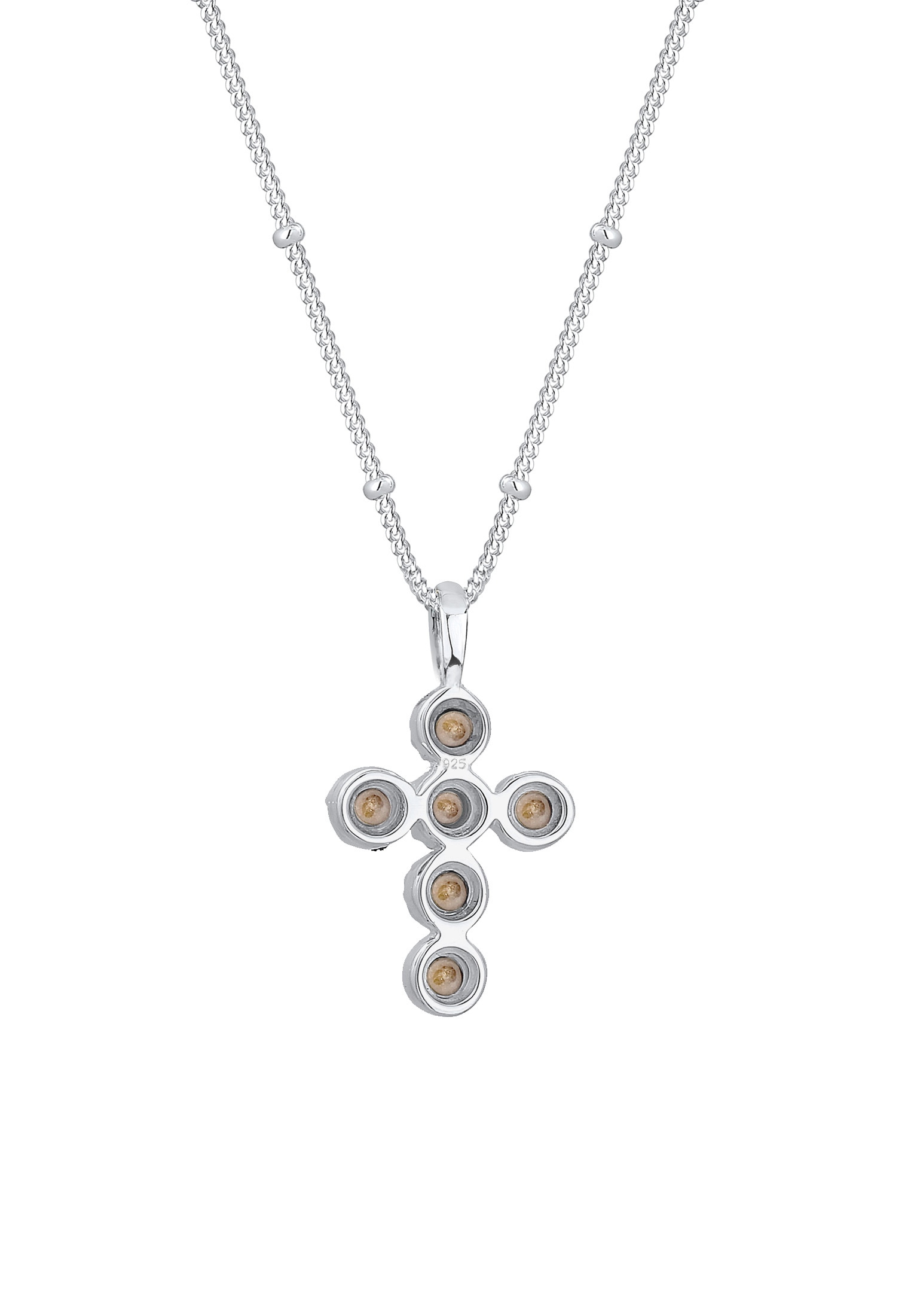 Elli Silberkette »Halskette Kreuz Glas Kristalle 925 Sterling Silber«