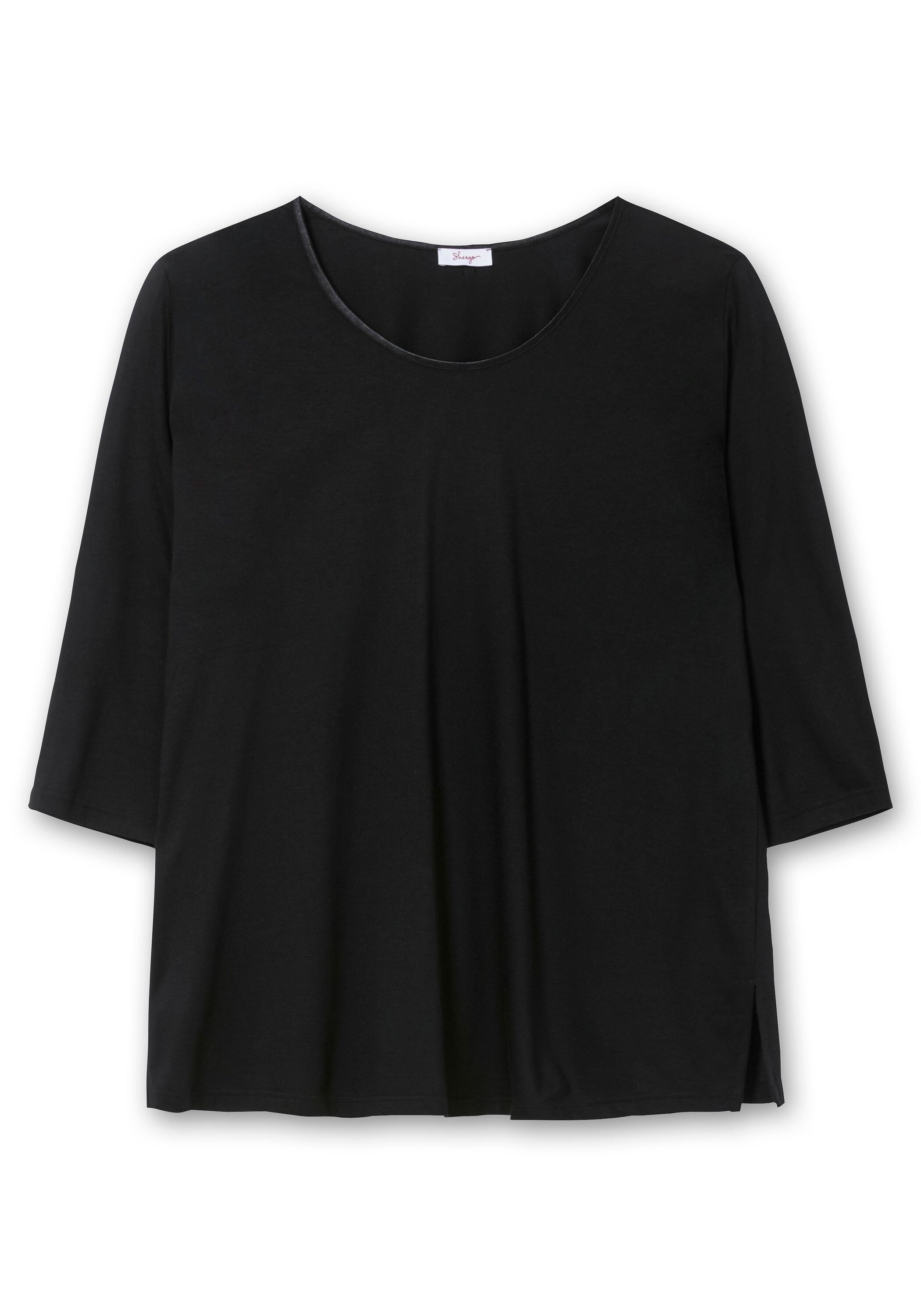 Sheego 3/4-Arm-Shirt »3/4-Arm-Shirt mit dezent glänzender Blende«