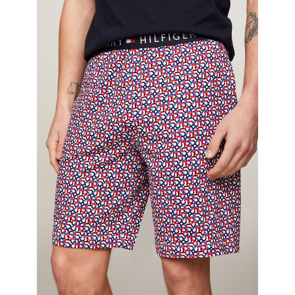 Tommy Hilfiger Underwear Pyjama »CN SS SHORT JERSEY SET PRINT«, (Set, 2 tlg., 2er), mit Logobund
