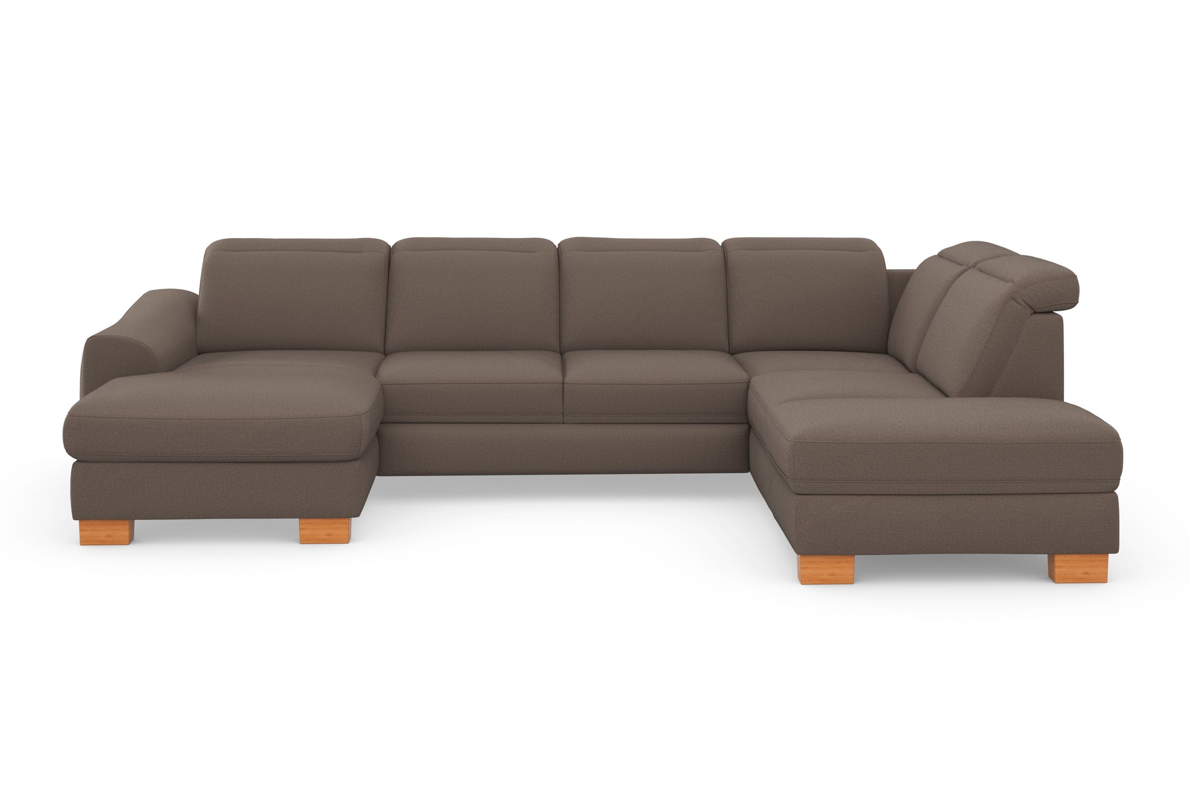 sit&more Wohnlandschaft »Dundee U-Form«, mit Federkern und Massivholzfüßen, wahlweise mit Kopfteilverstellung