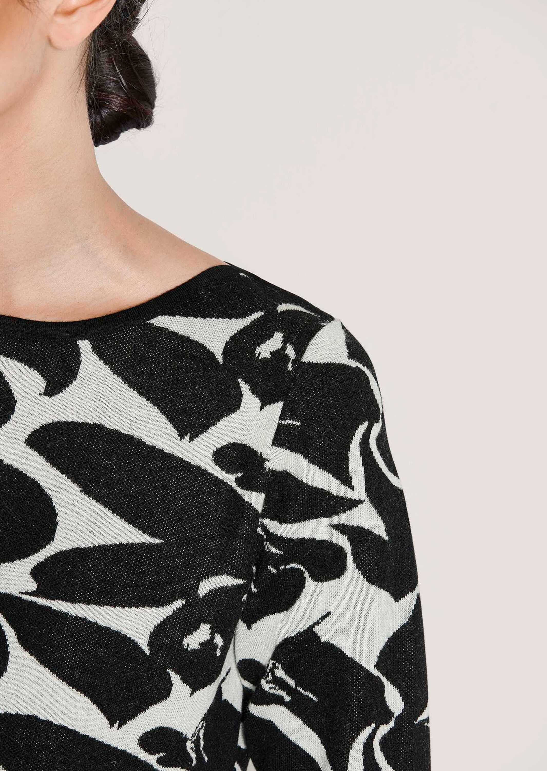 MADELEINE Longpullover »Feinstrickpullover Jacquardpullover mit grafischem Muster« Jacquard